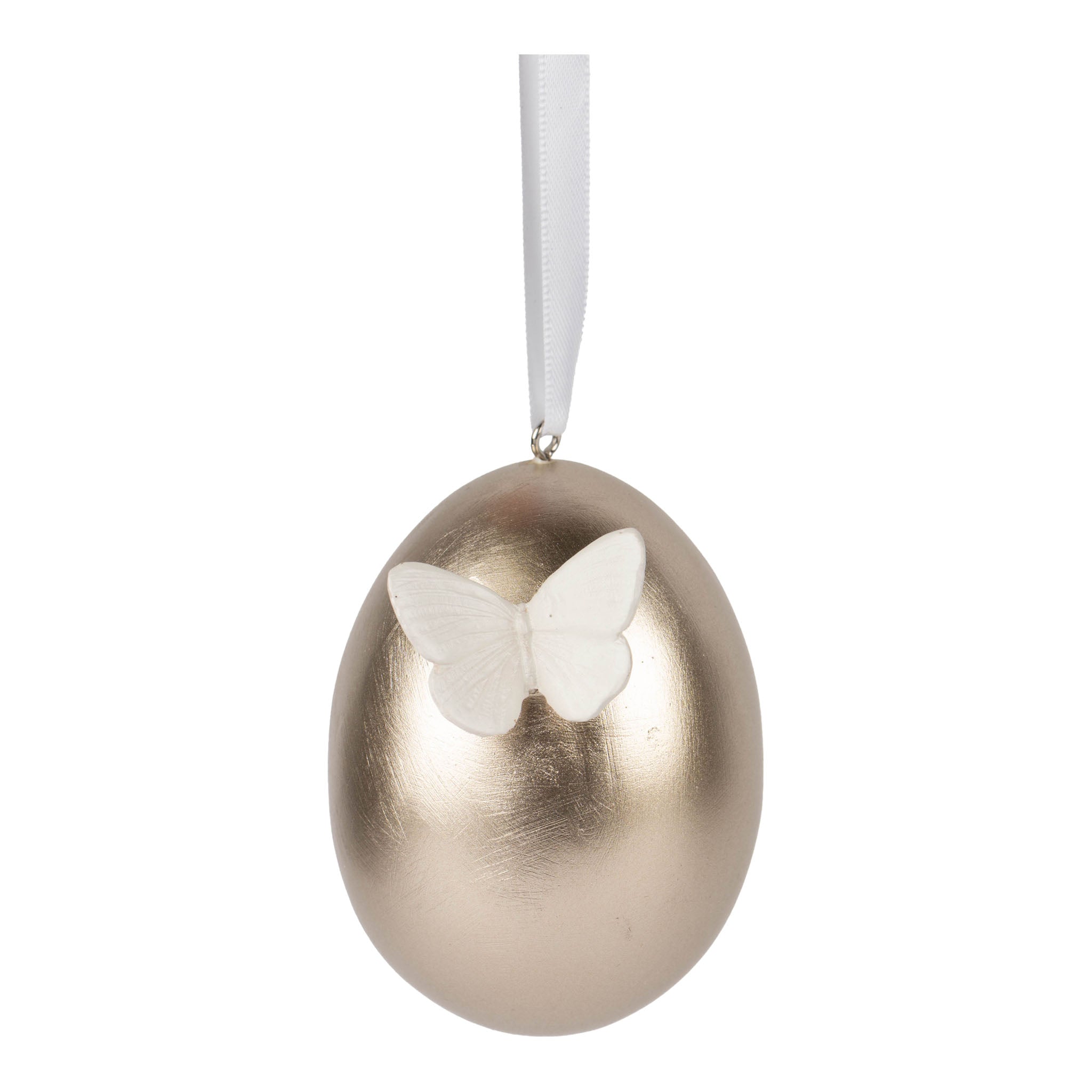 7cm Champagne and Ivory Foil Butterfly Egg - Seasonal Decor
