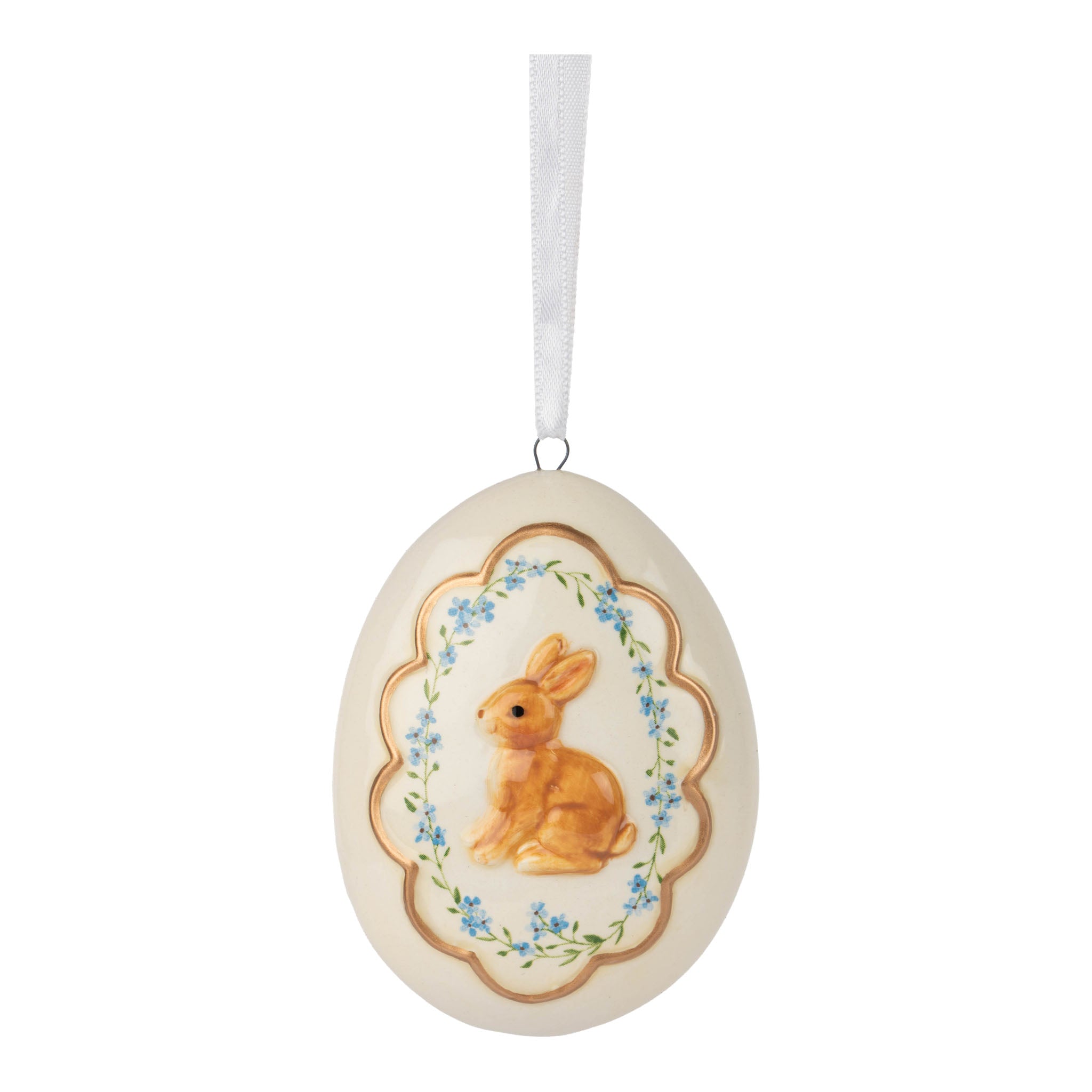 9cm Assorted Floral Bunny Hanging Eggs - Seasonal Decor