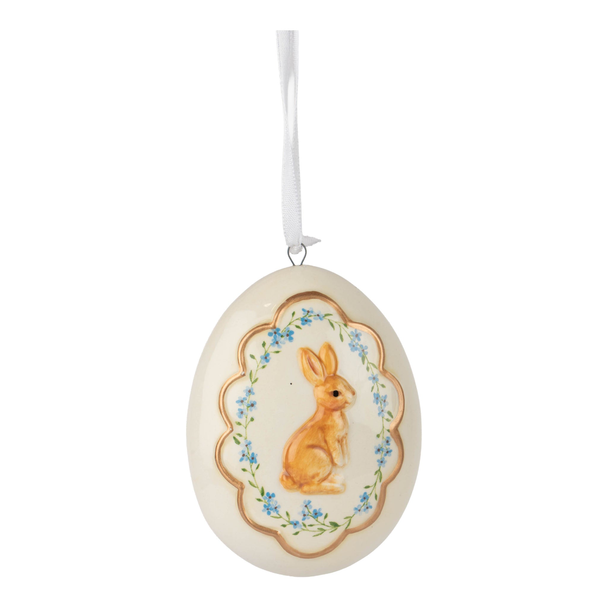 9cm Assorted Floral Bunny Hanging Eggs - Seasonal Decor