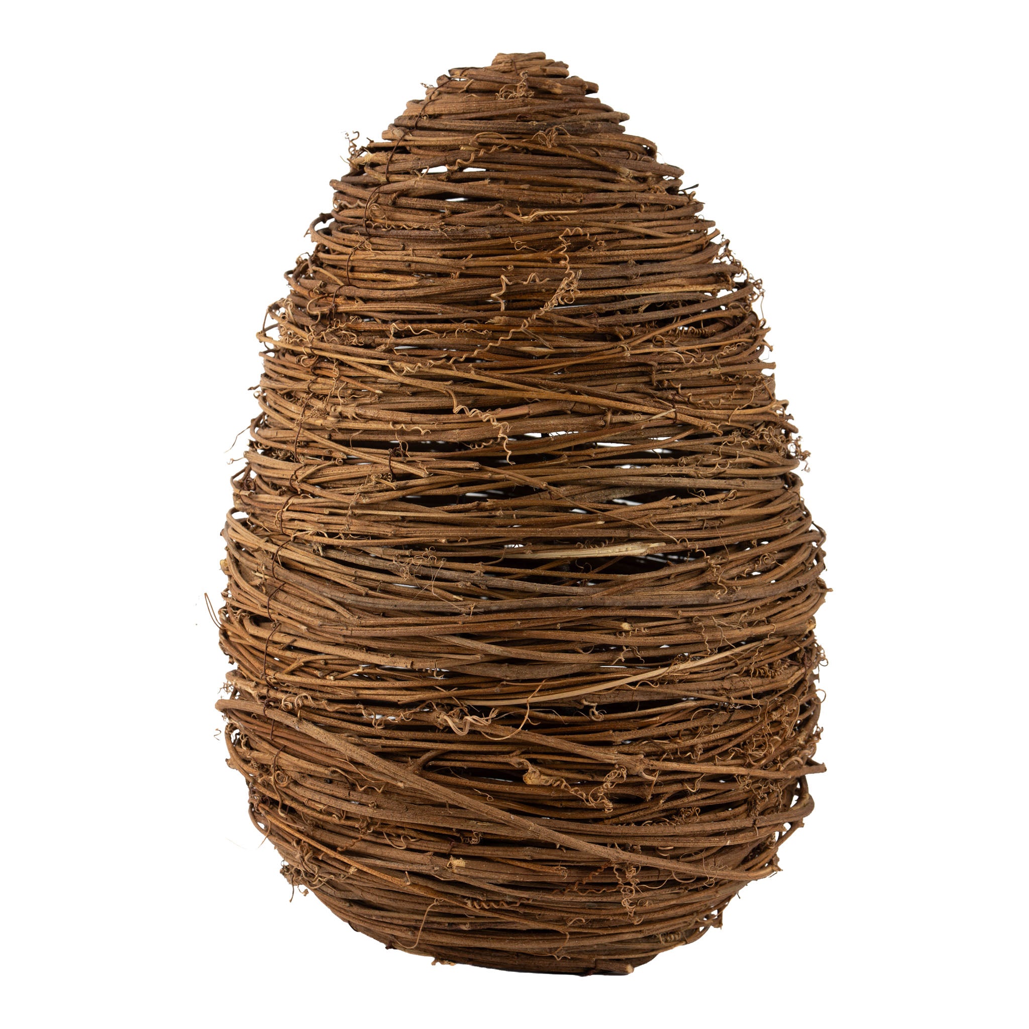 40cm Natural Woven Brown Egg - Seasonal Decor