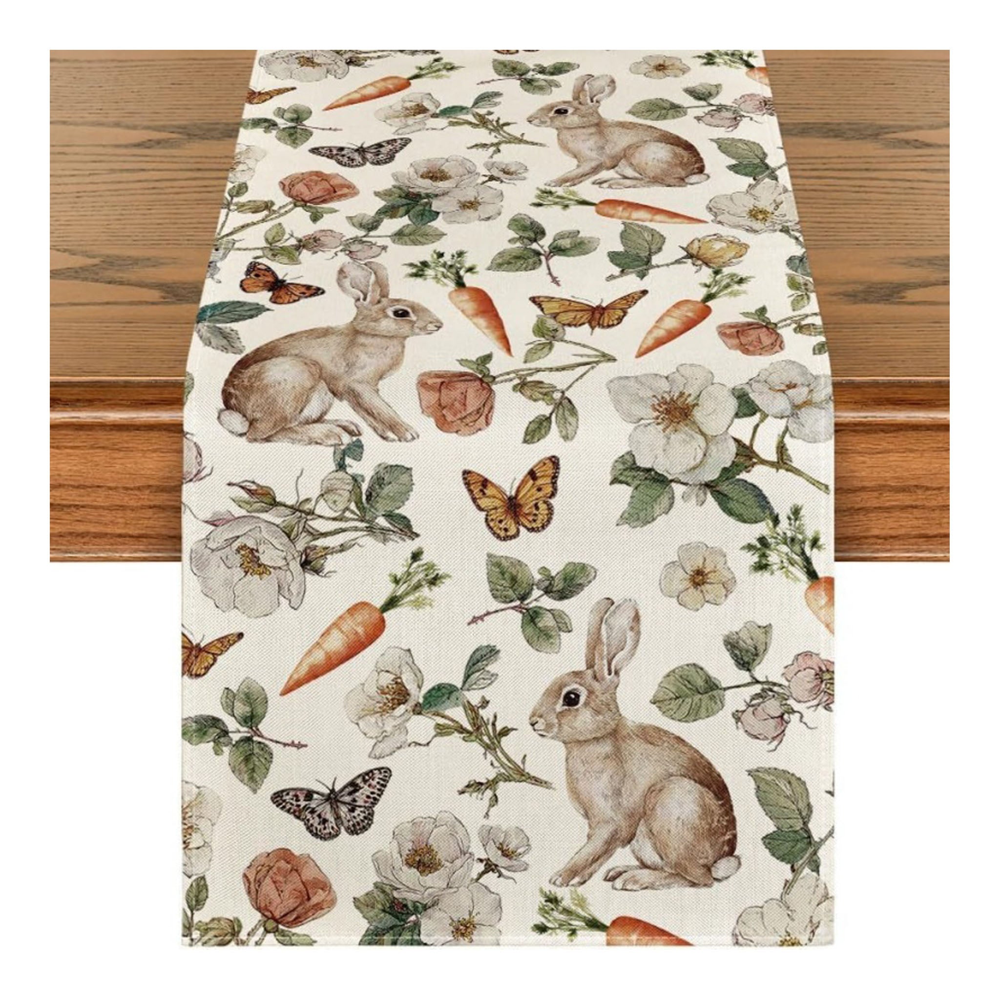 Bunny Carrot Natural Table Runner - Seasonal Decor