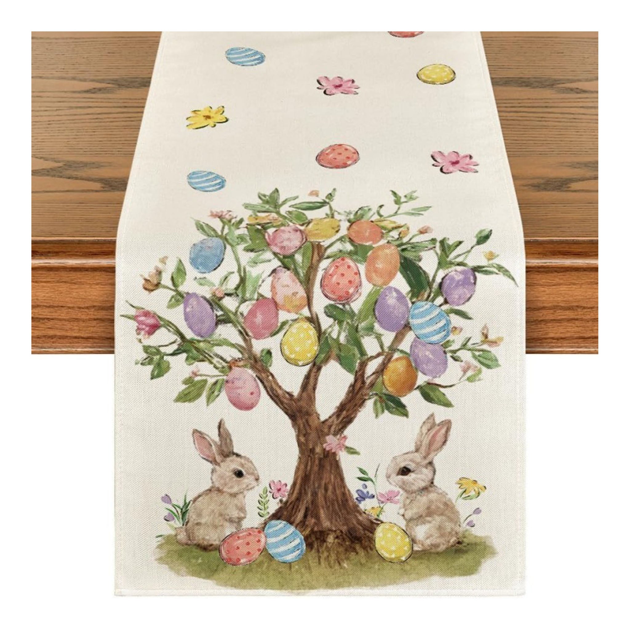 Egg Tree Pastel Table Runner - Seasonal Decor