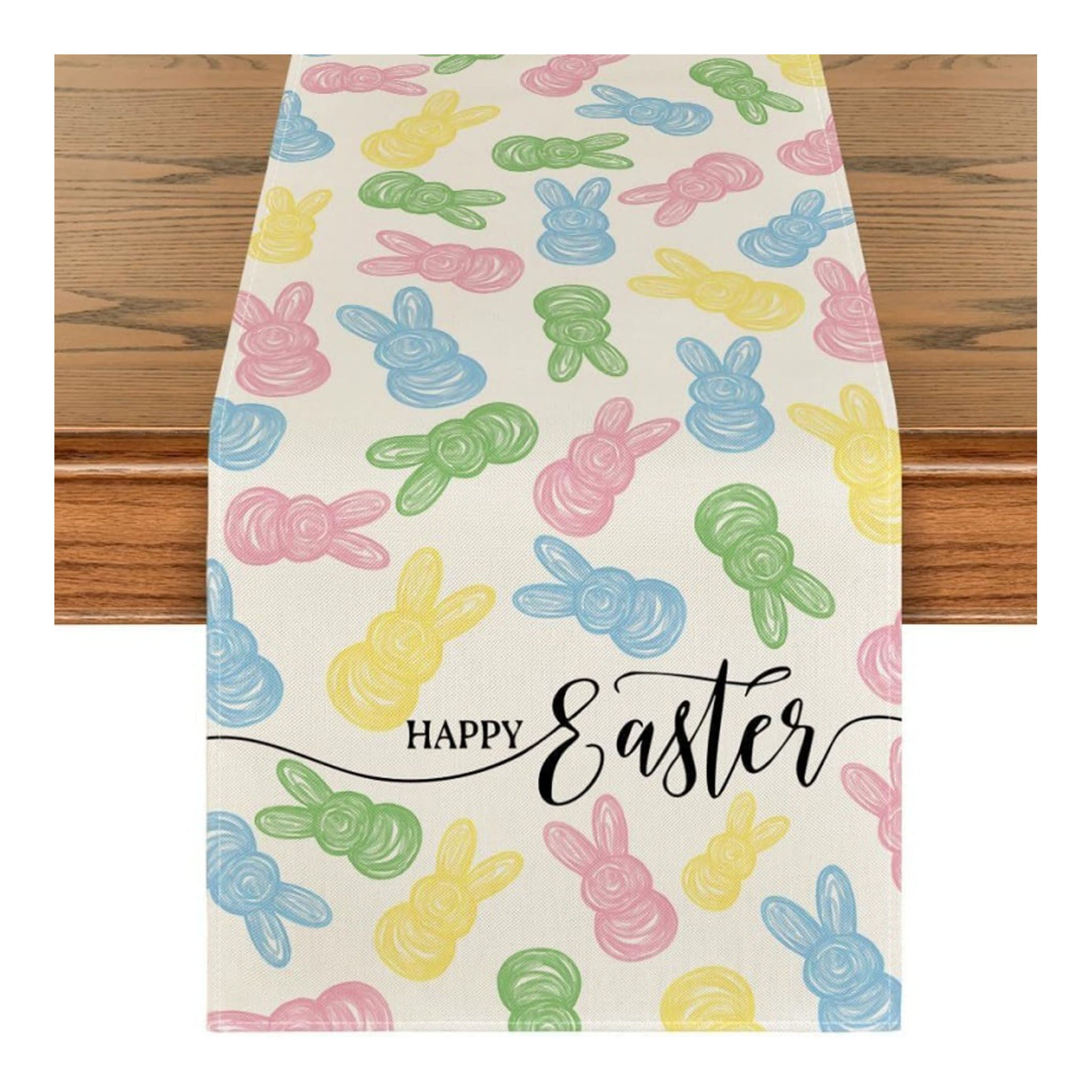 Happy Easter Bright Bunny Table Runner - Seasonal Decor