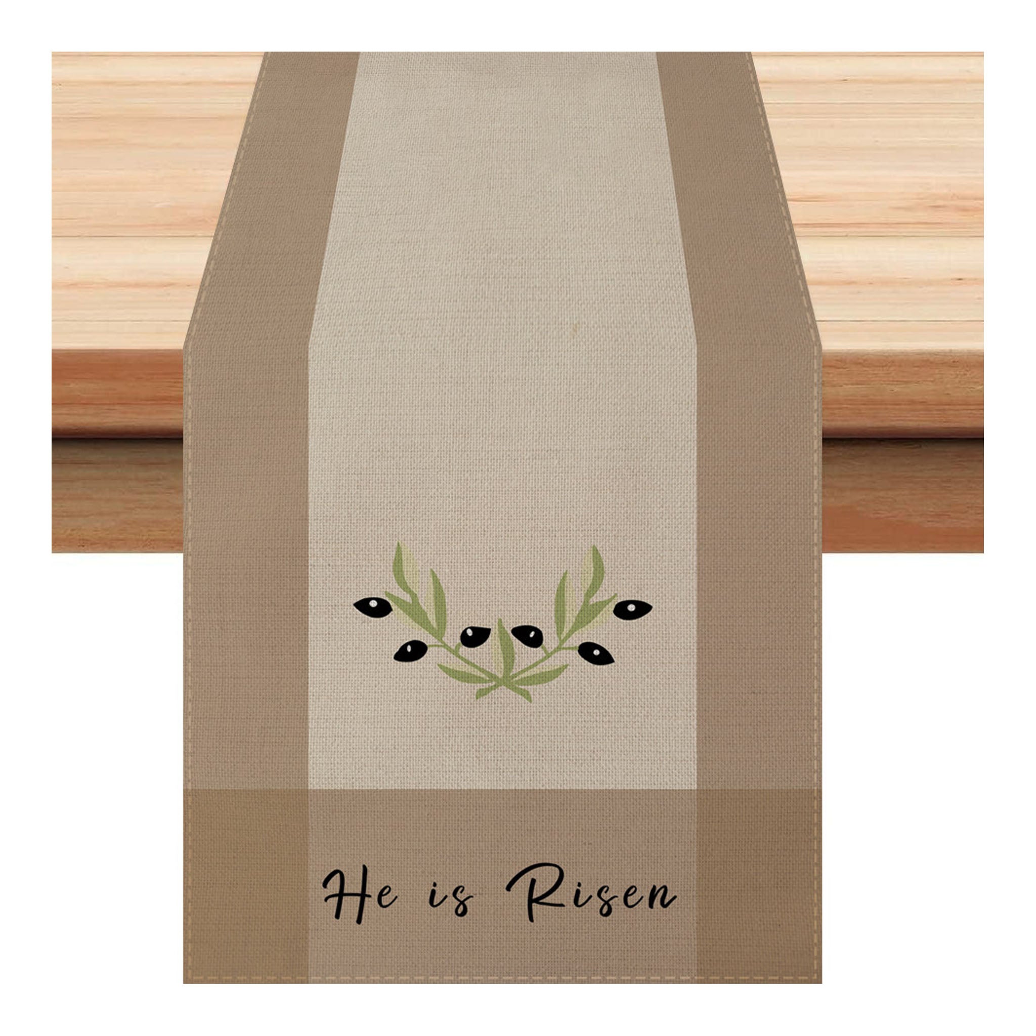 He is Risen Olive Branch Natural Table Runner - Seasonal Decor
