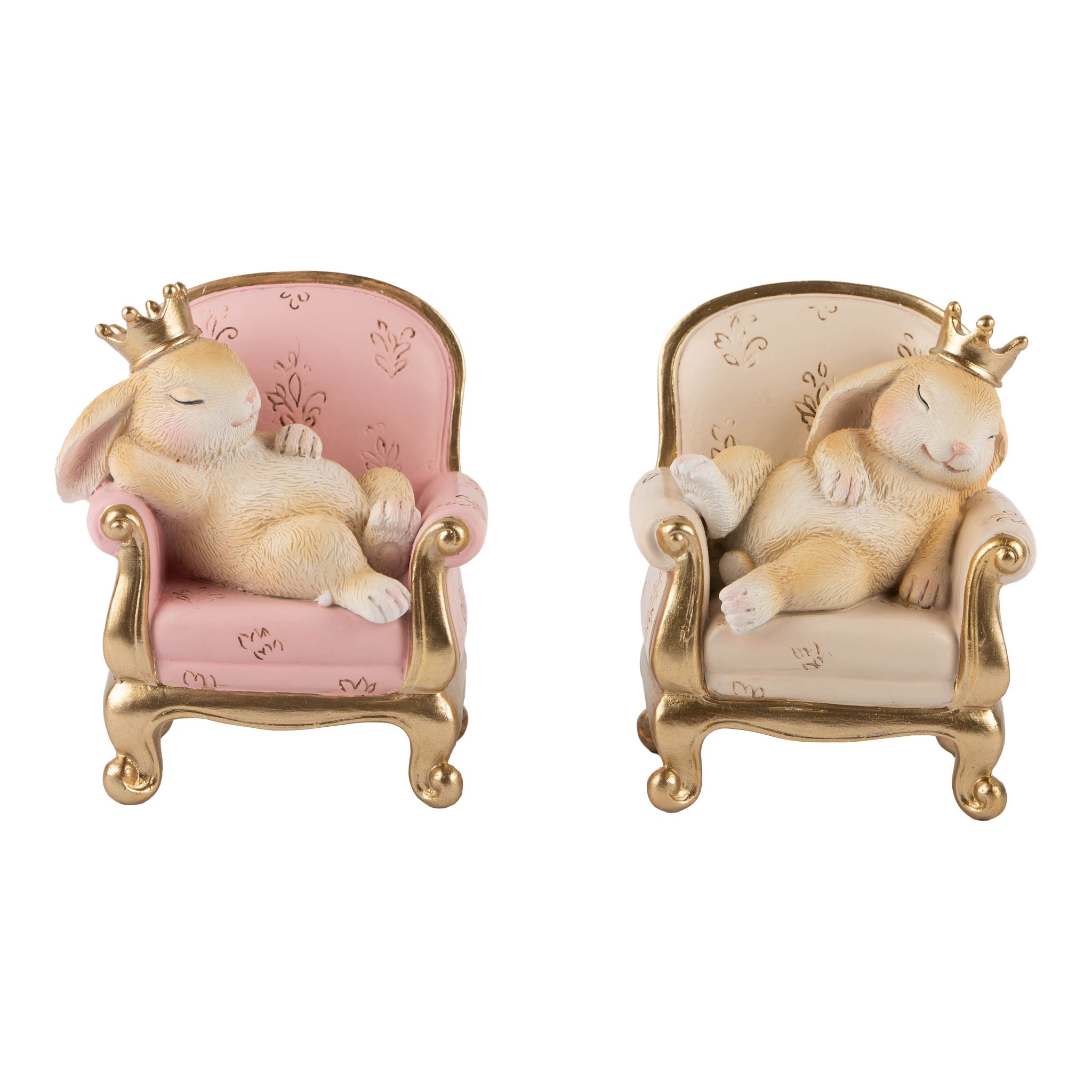 11cm Assorted Sleeping Royal Bunny on Chair - Seasonal Decor
