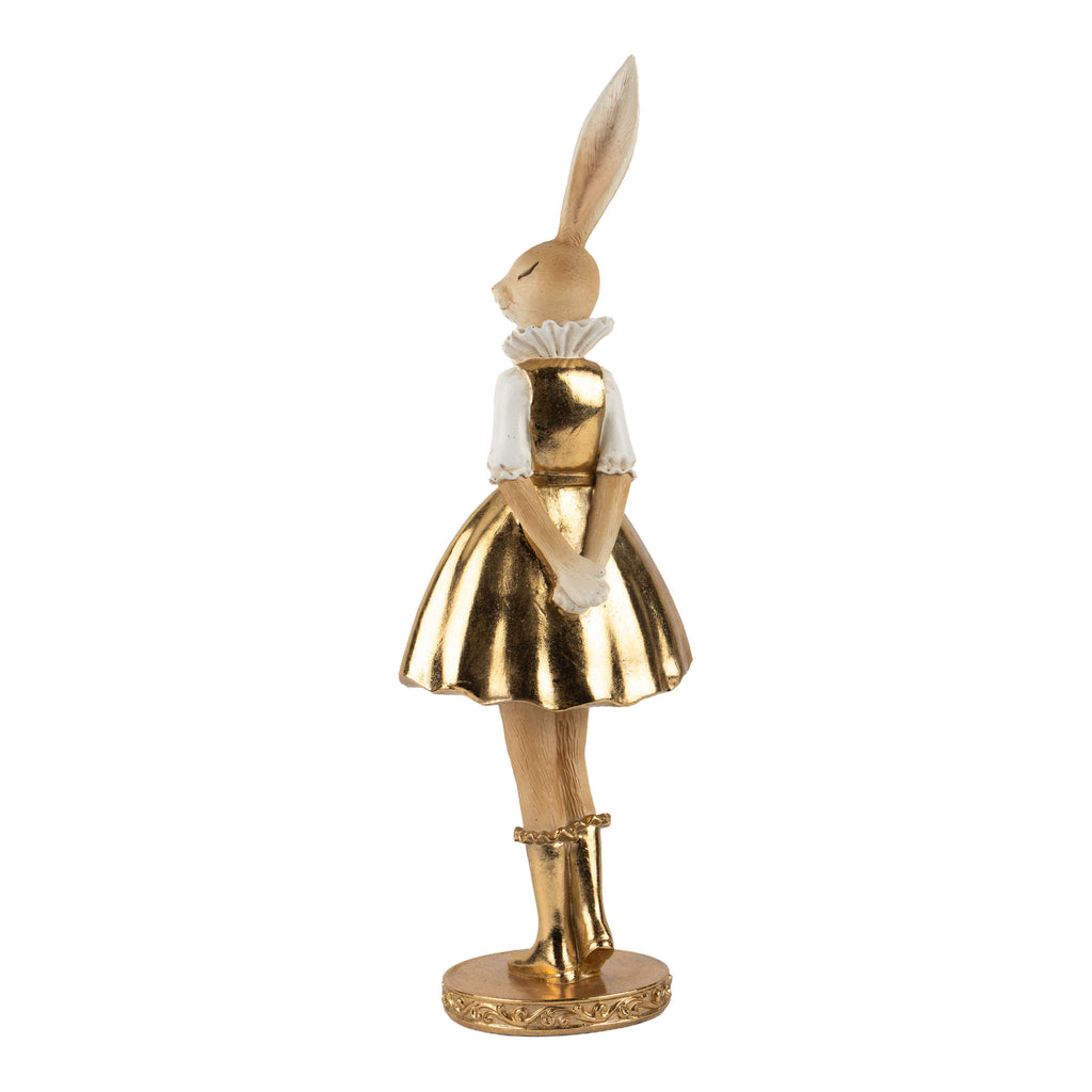 36cm Luxe Gold Standing Bunny Lady - Seasonal Decor
