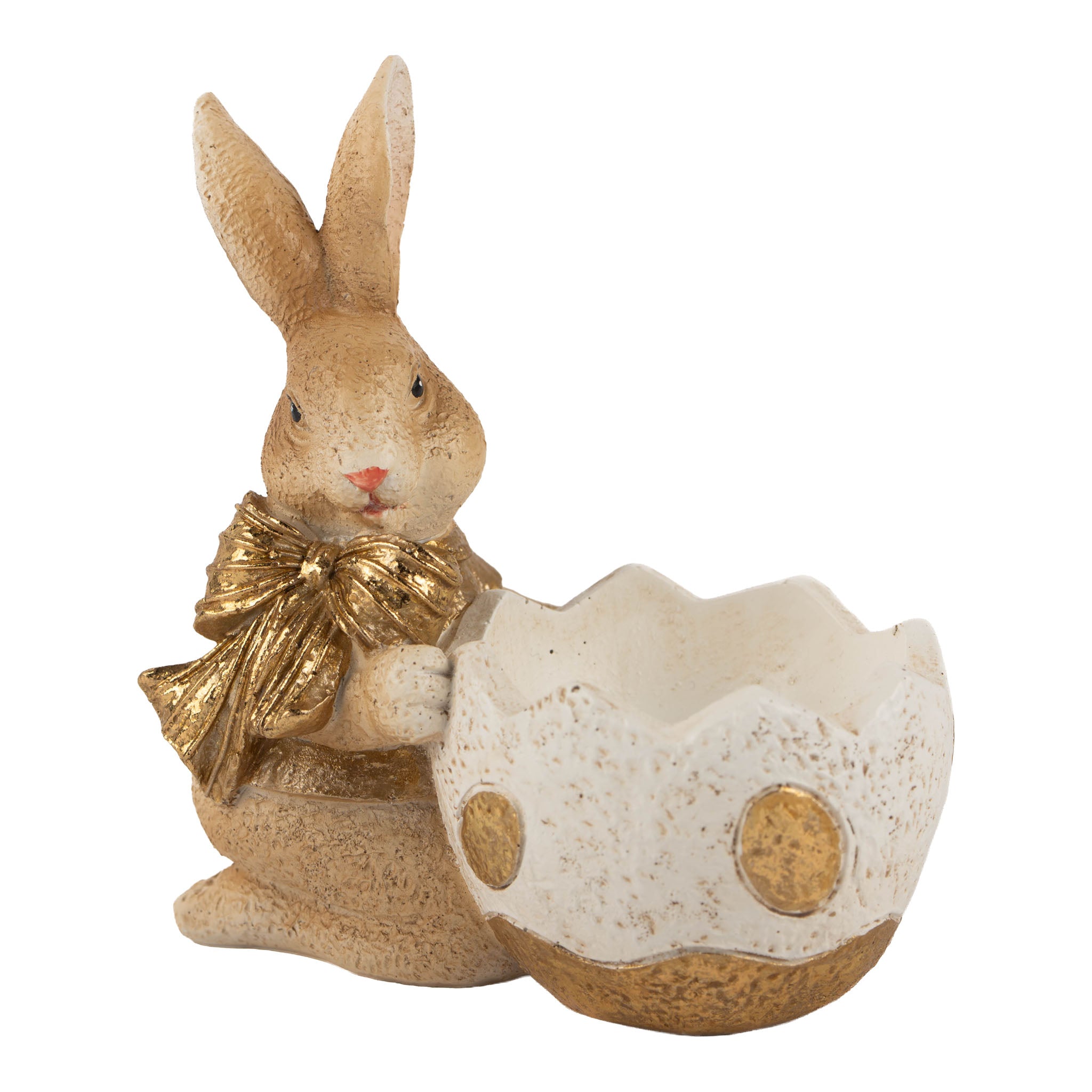 10cm Assorted Egg-a-Dots Ivory and Gold Egg Holders - Seasonal Decor