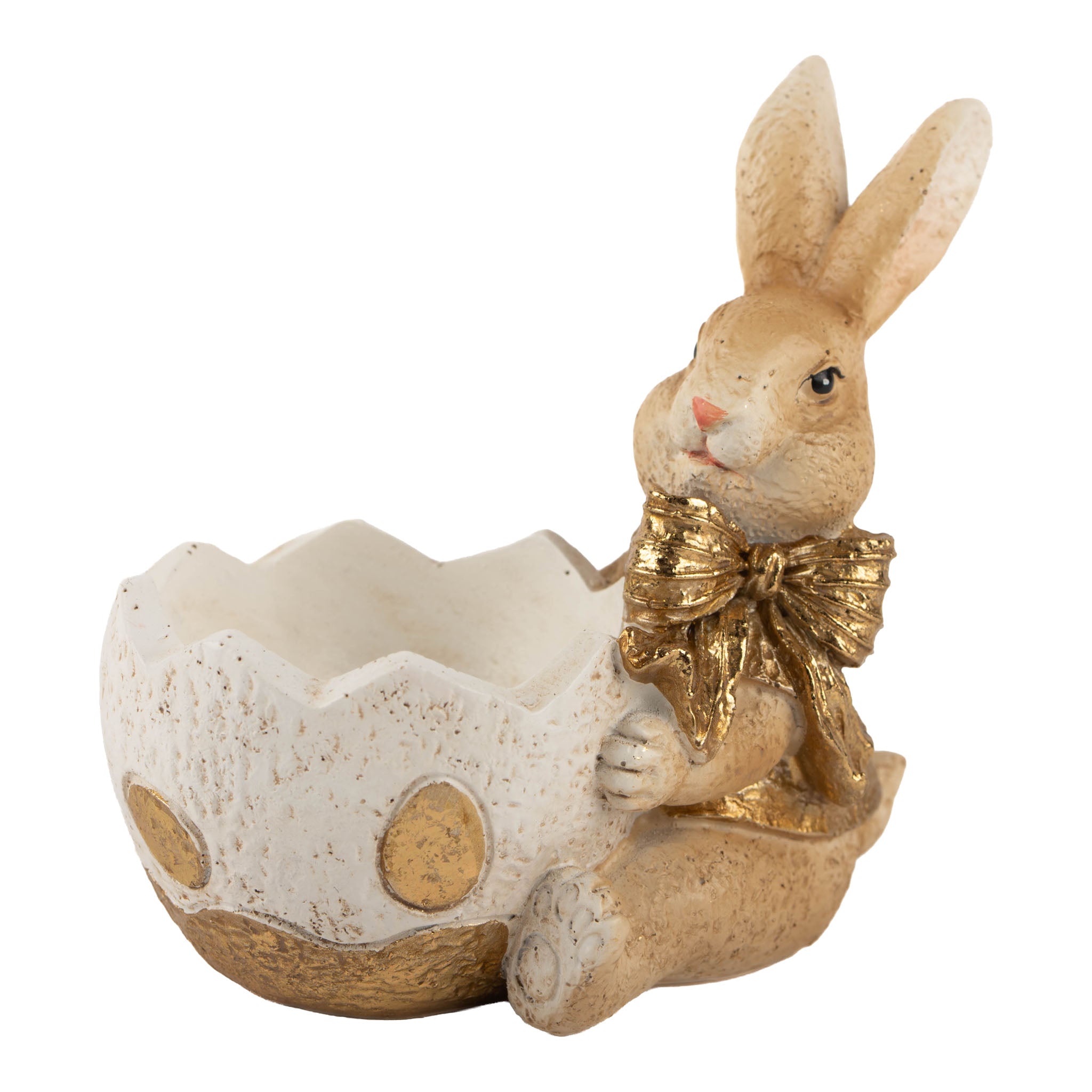 10cm Assorted Egg-a-Dots Ivory and Gold Egg Holders - Seasonal Decor