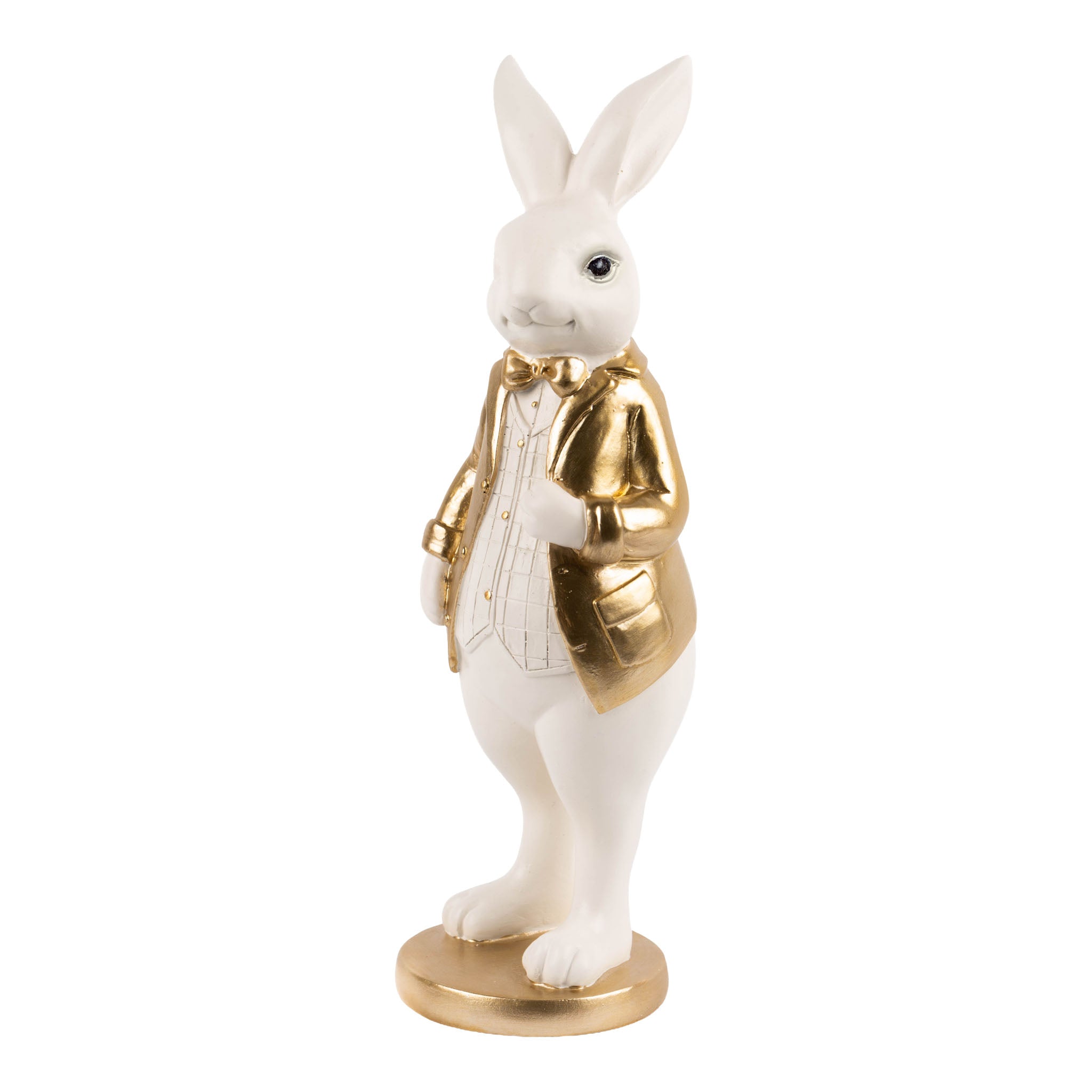 25cm Luxe Ivory and Gold Gentleman Bunny - Seasonal Decor
