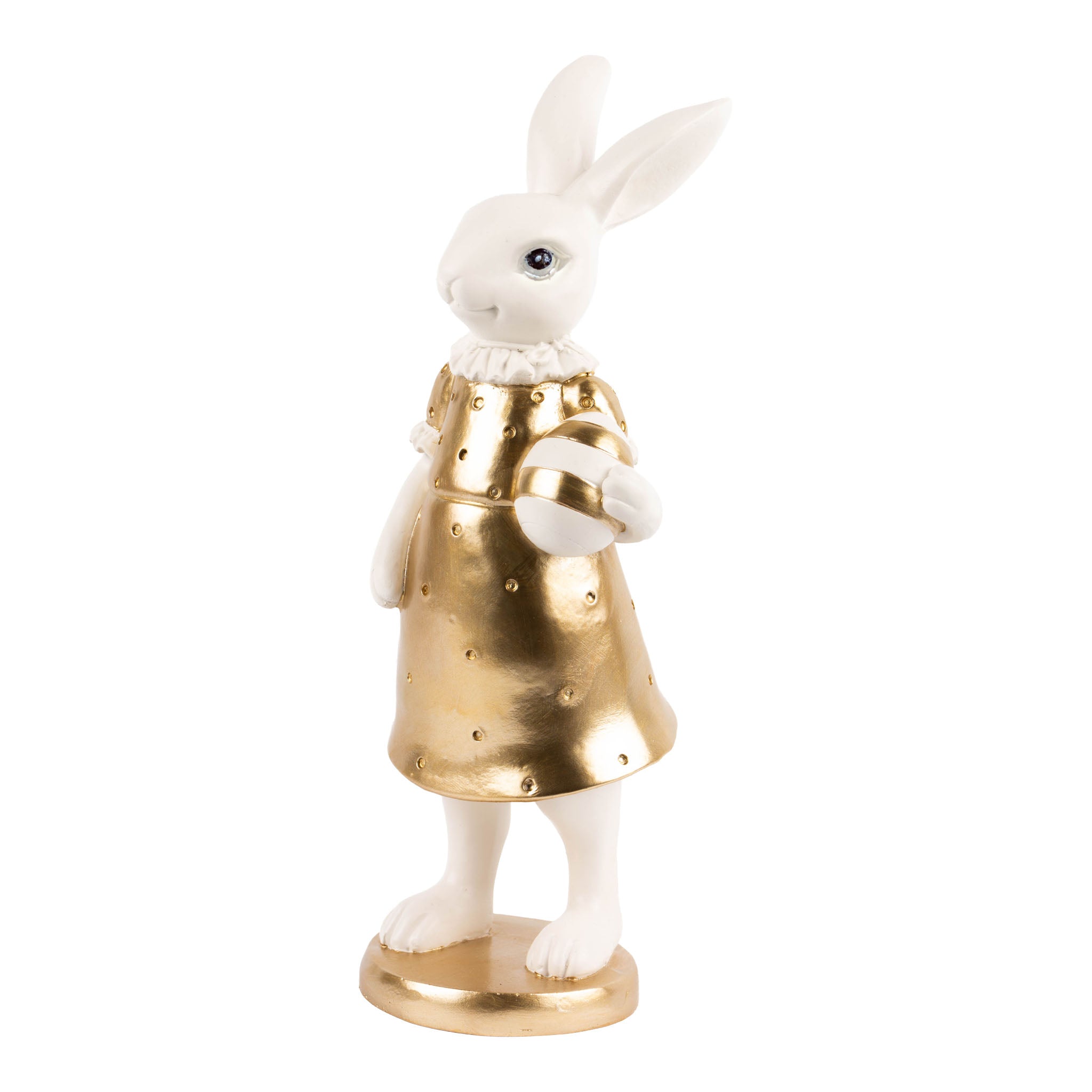 25cm Luxe Ivory and Gold Lady Bunny - Seasonal Decor