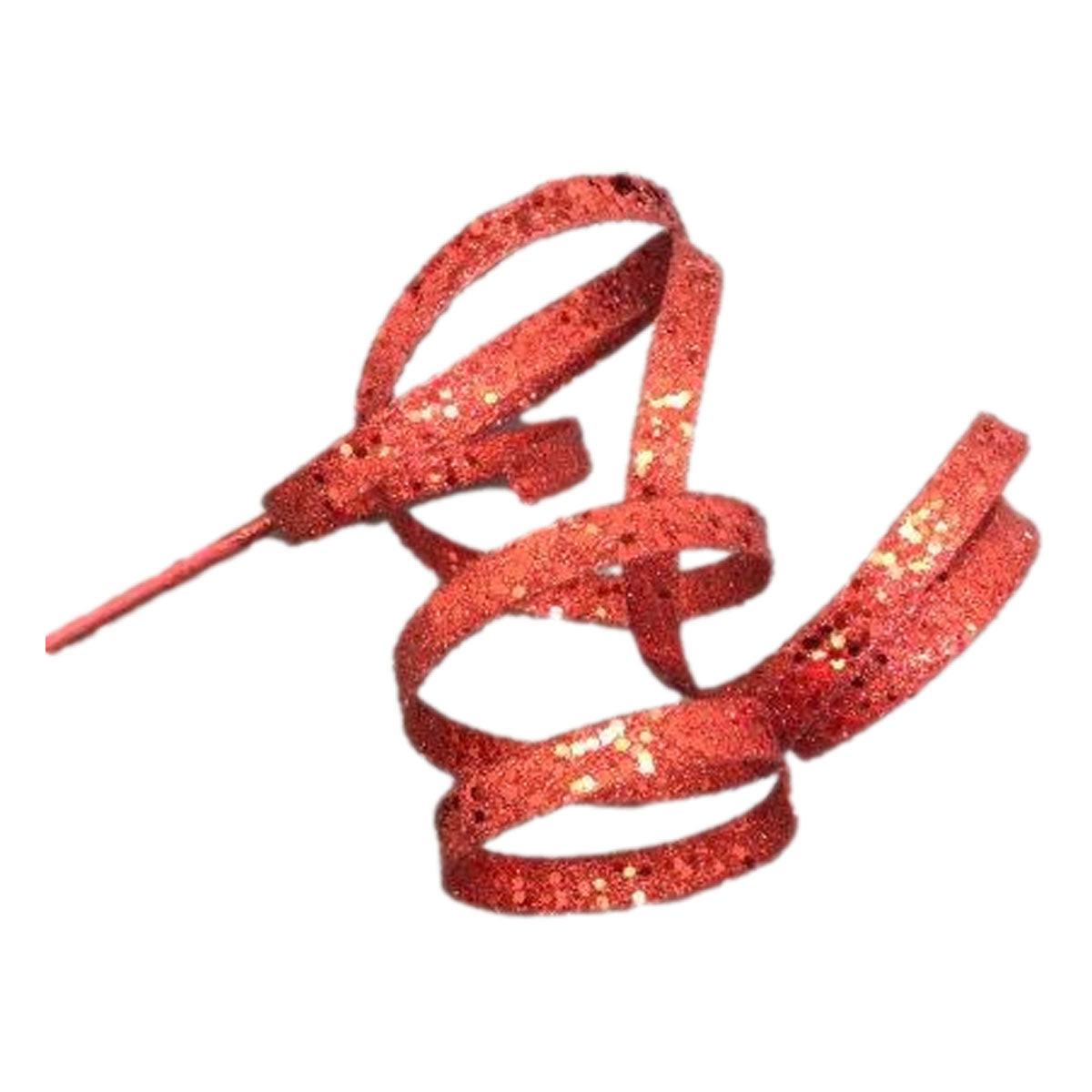 Red Spiral Curl Pick - Seasonal Decor