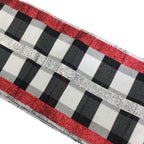 Black White Chequer Ribbon - Seasonal Decor