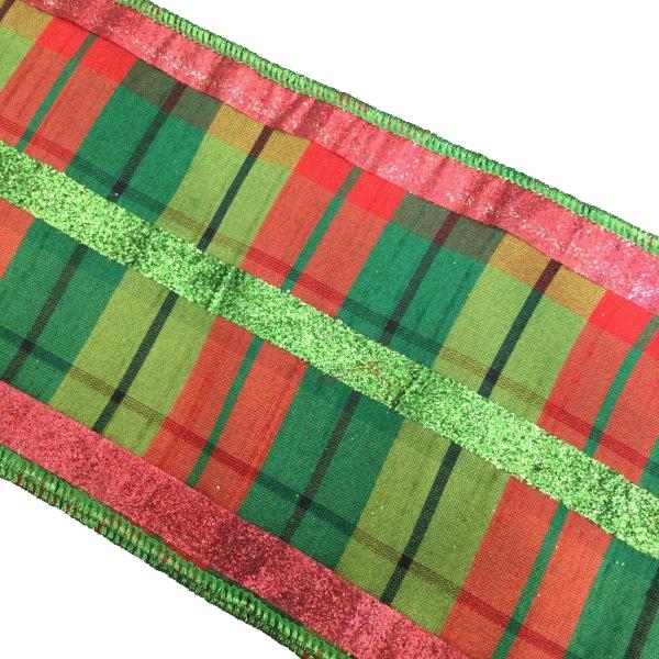 Red Green Plaid Ribbon - Seasonal Decor