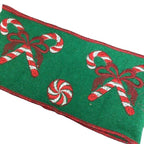 Green Candy Cane Ribbon - Seasonal Decor