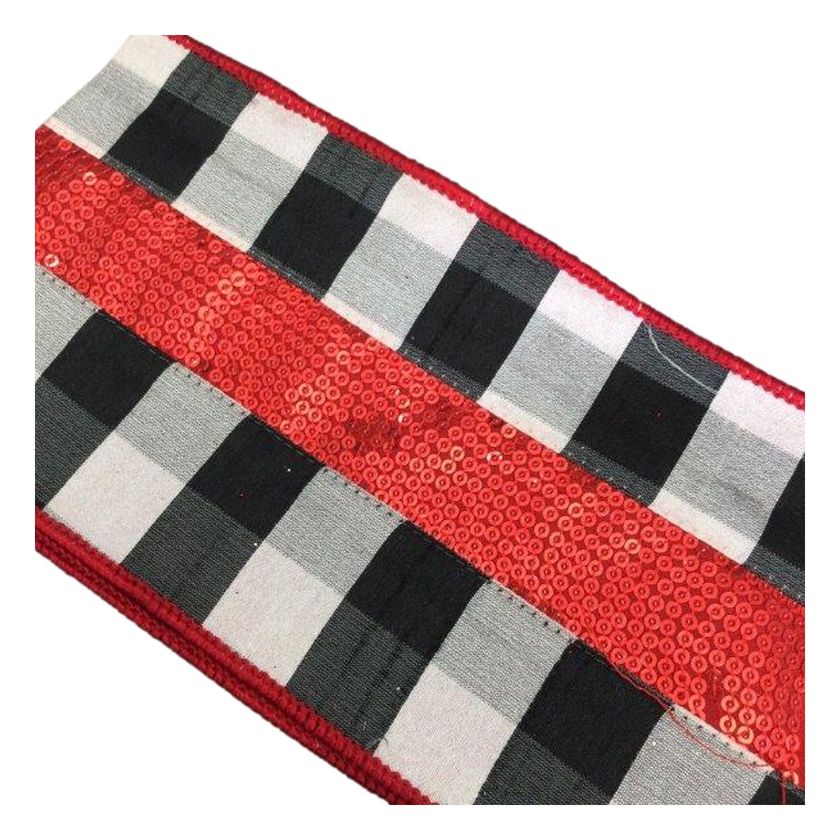 Black White Chequer Red Stripe - Seasonal Decor
