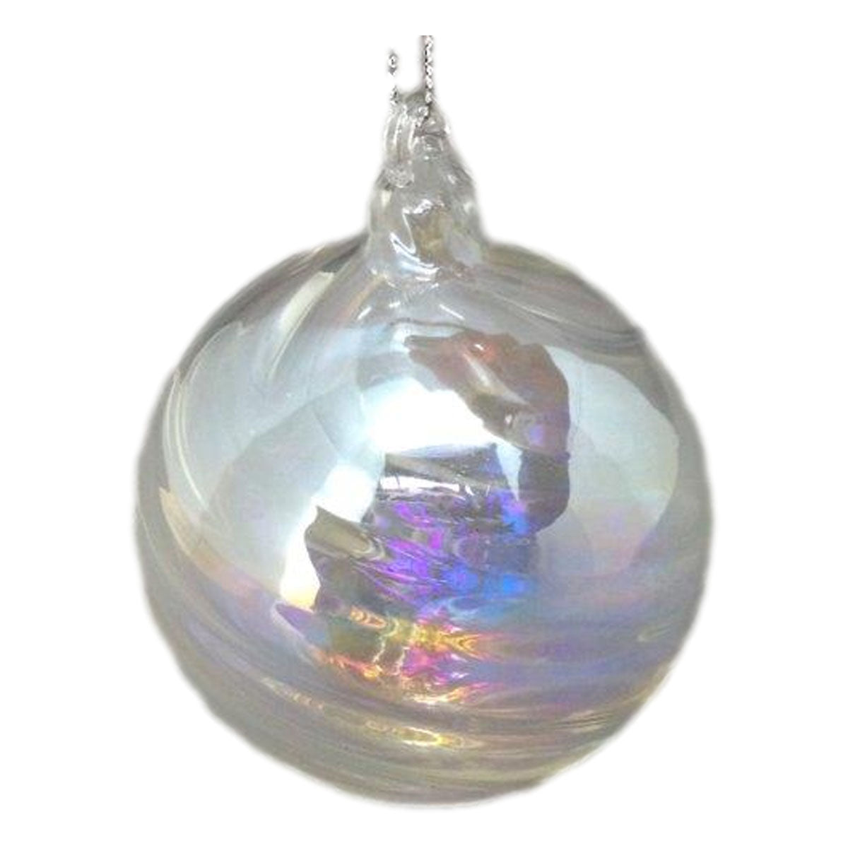 Clear Irid Ball Hanging - Seasonal Decor