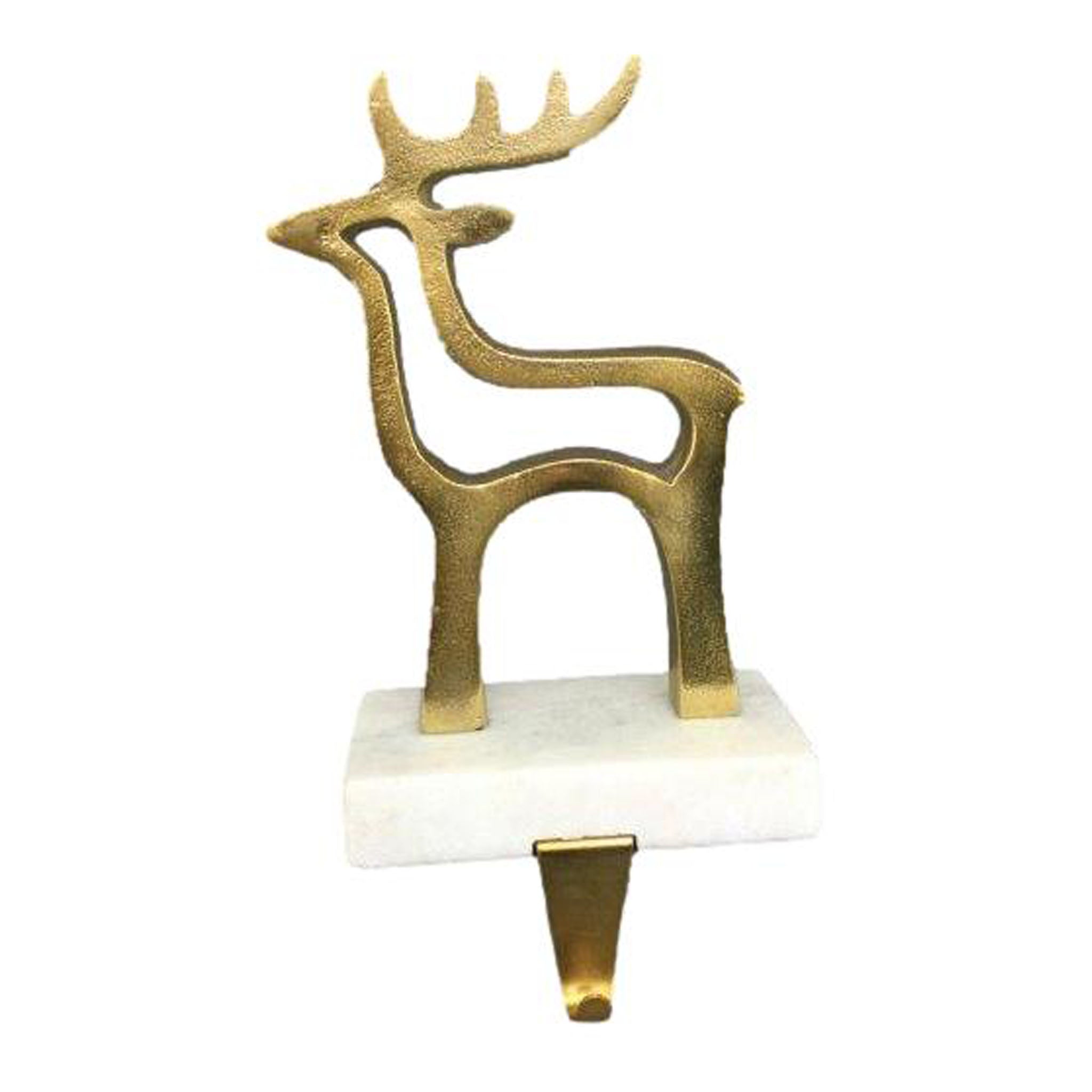 Gold Deer Stocking Holder - Seasonal Decor