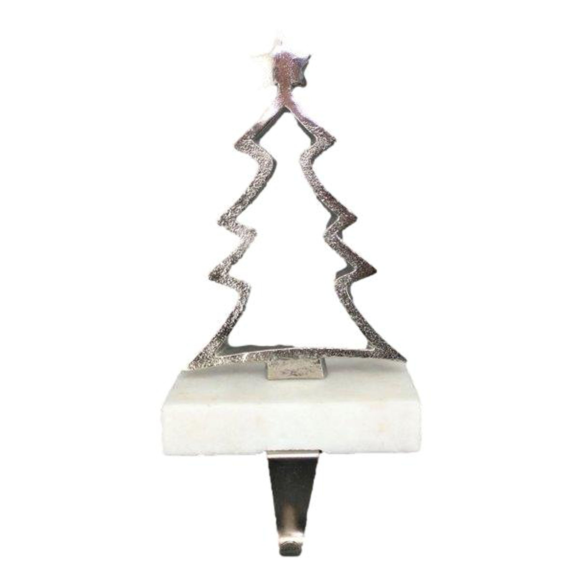 Silver Tree Stocking Holder - Seasonal Decor