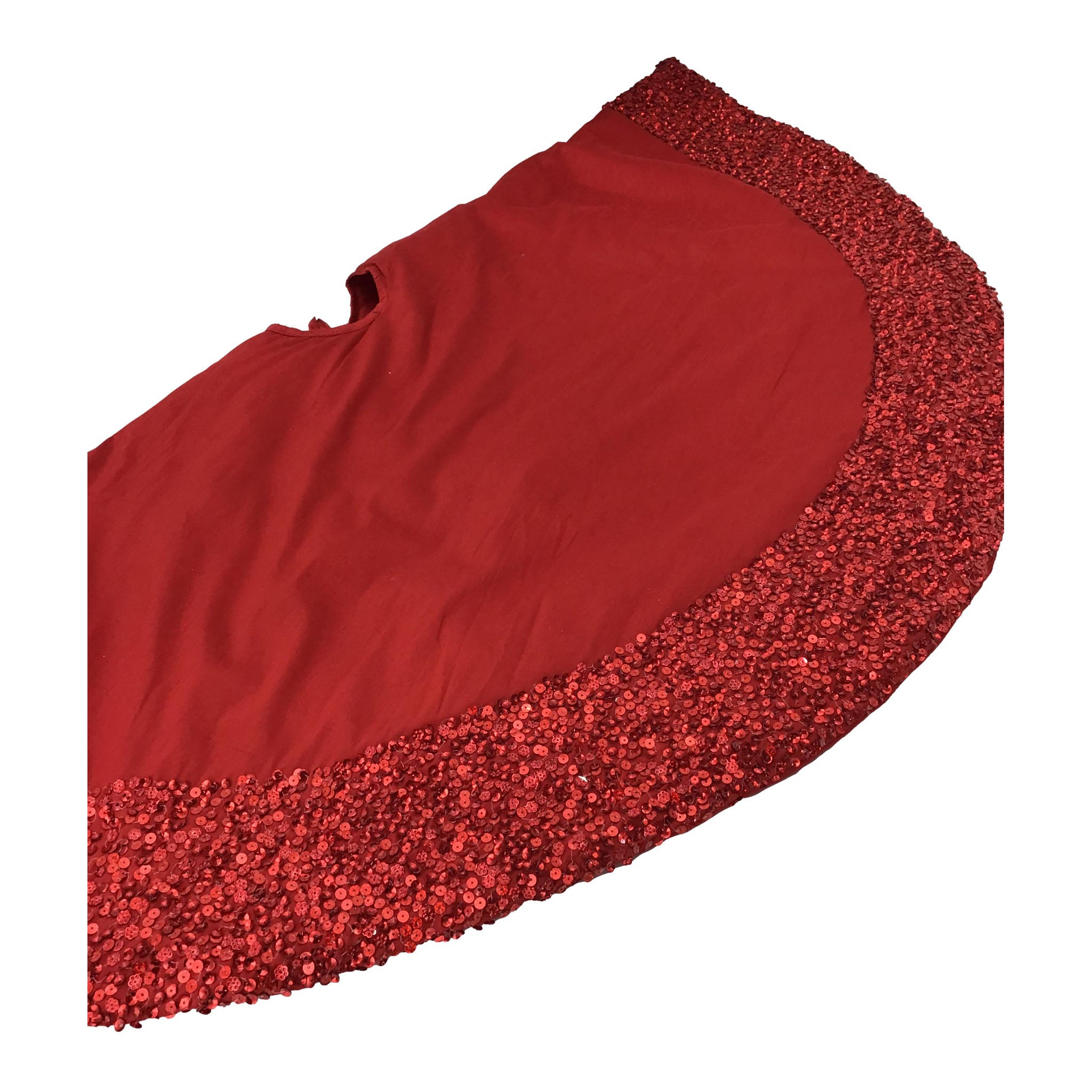 Red Sequins Tree Skirt - Seasonal Decor