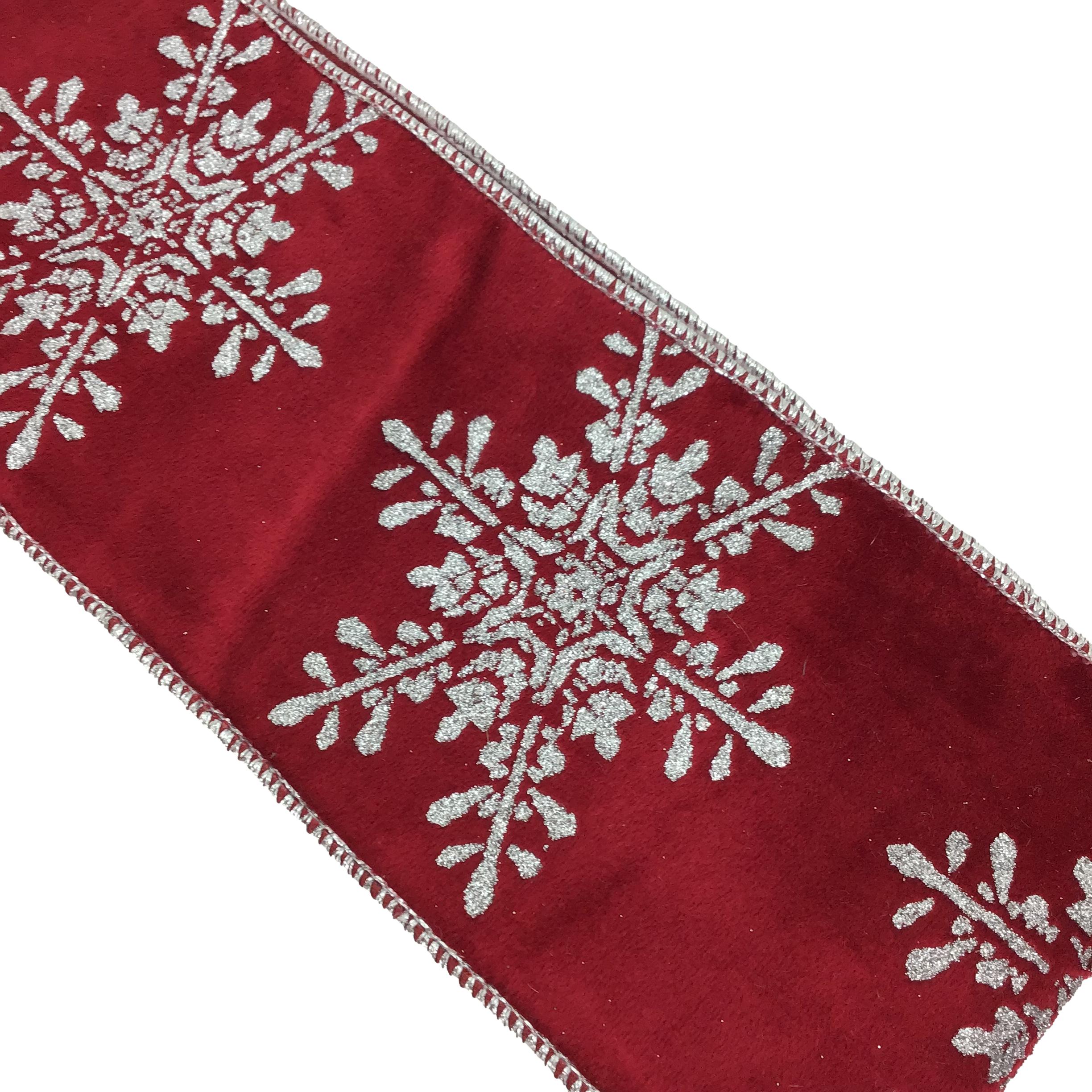 4In Red Snowflake Ribbon - Seasonal Decor
