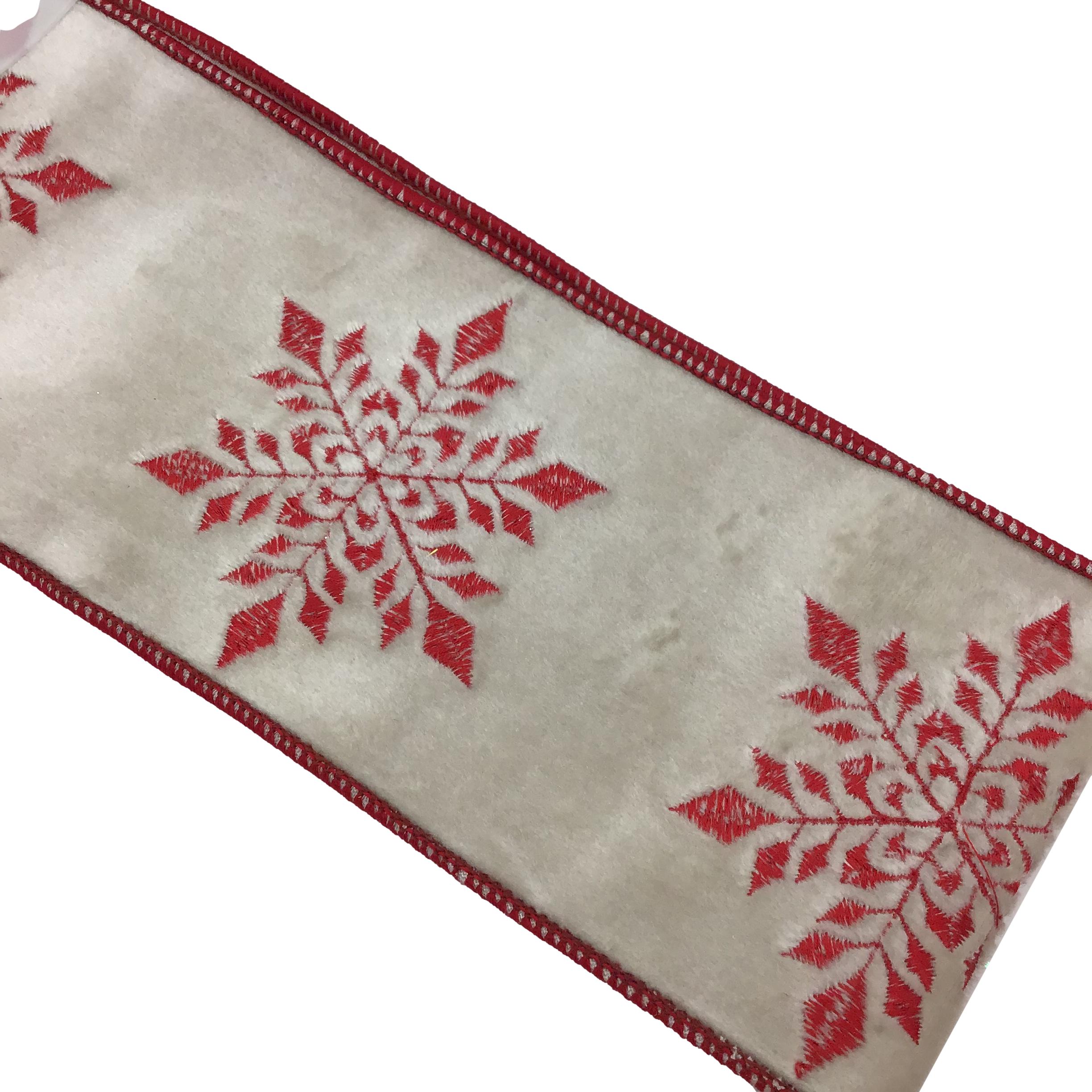 4In Red Snowflake Ribbon - Seasonal Decor