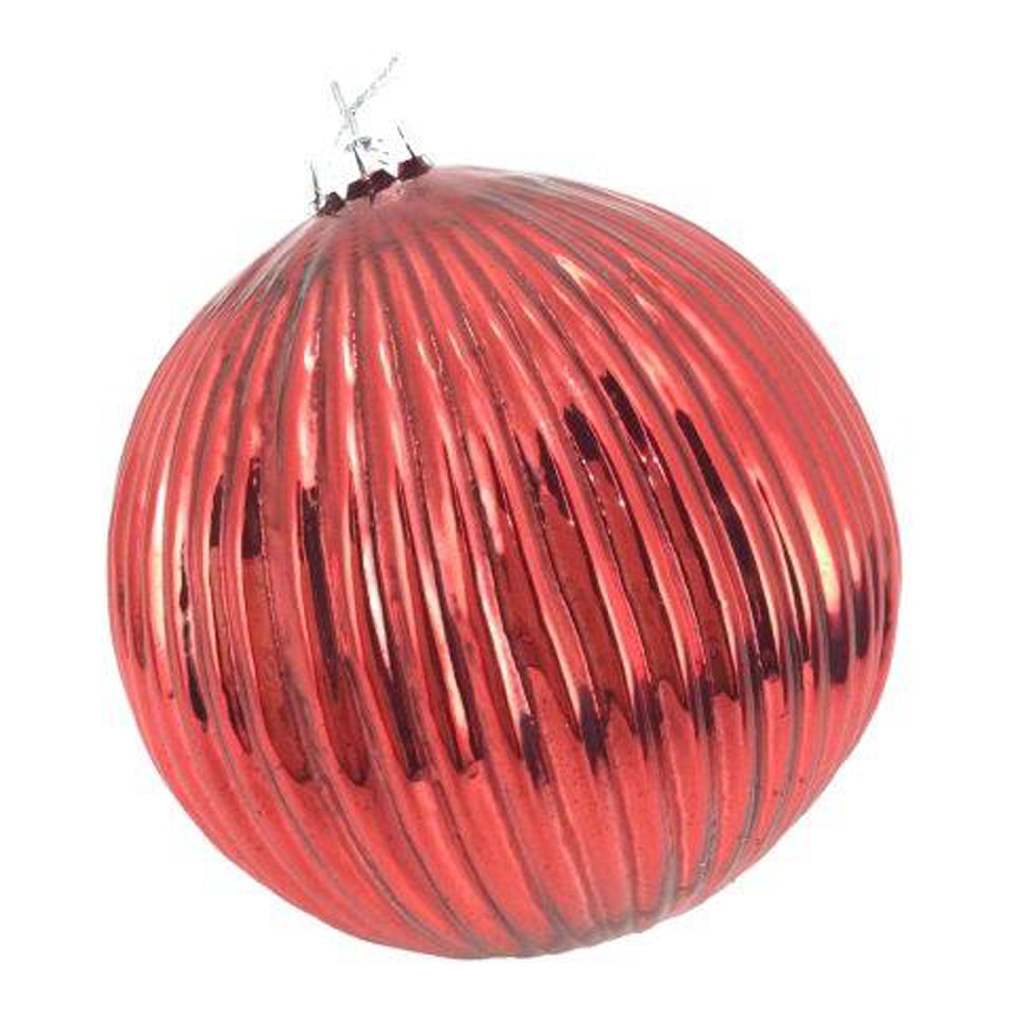 15cm Red Lined Glass Ball - Seasonal Decor