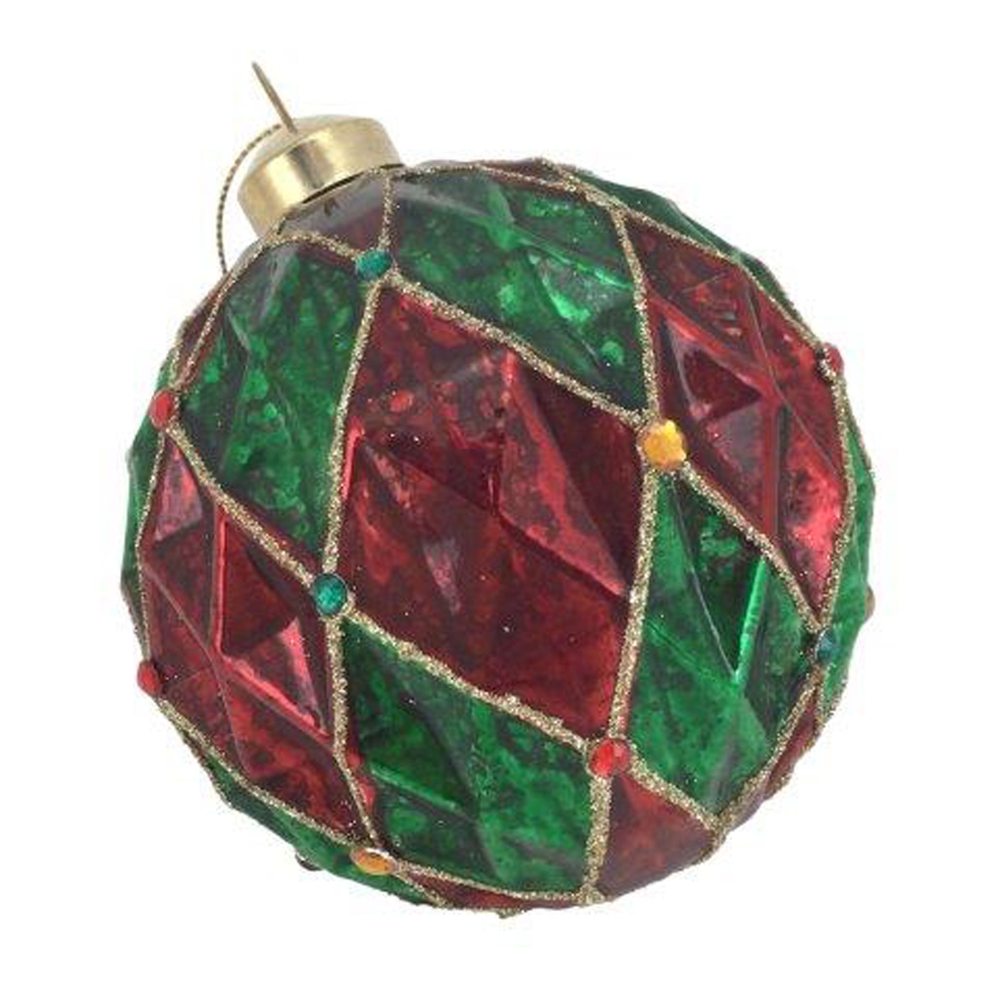 Red Green Honeycombe Ball Hang - Seasonal Decor