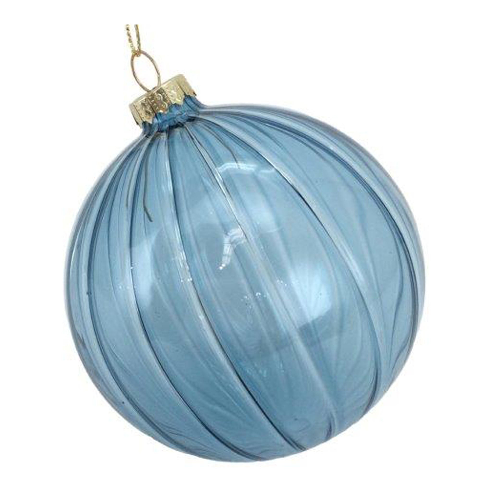 Blue Sheer Ball Hanging - Seasonal Decor