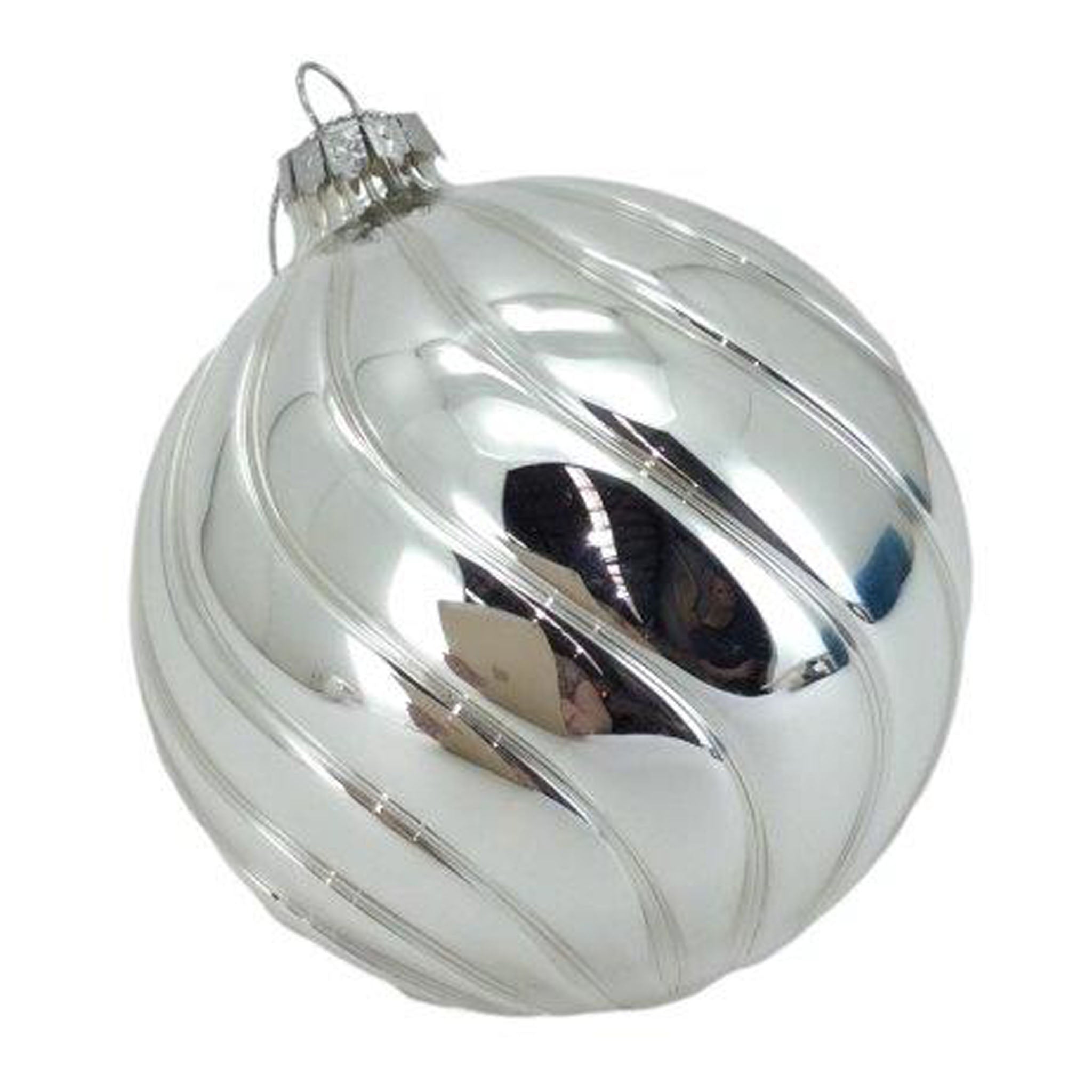 Shiny Silver Ball Hanging - Seasonal Decor
