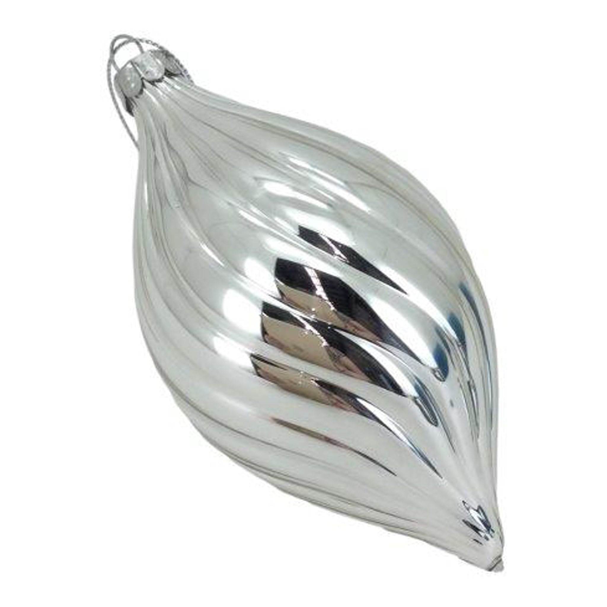 Shiny Silver Long Drop Hanging - Seasonal Decor