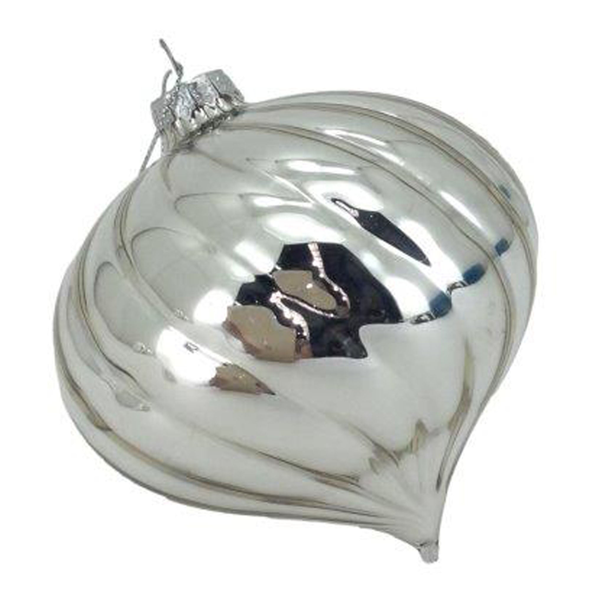 Shiny Silver Drop Hanging - Seasonal Decor