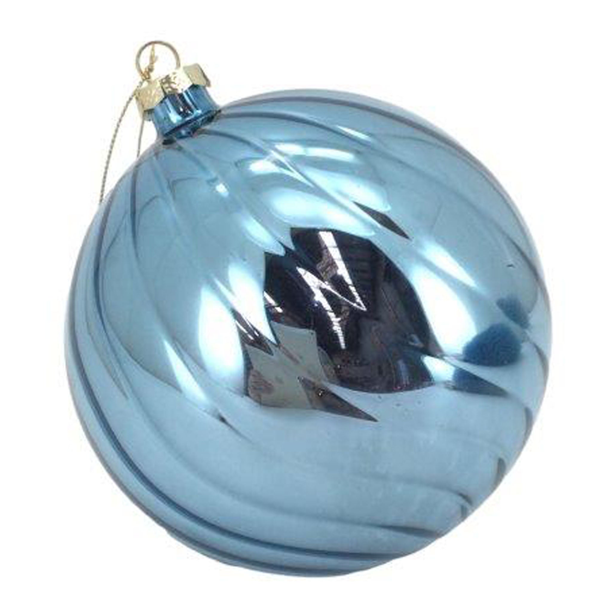 Shiny 15cm Blue Glass Ball - Seasonal Decor