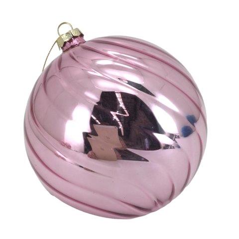 15cm Shiny Pink Glass Ball - Seasonal Decor