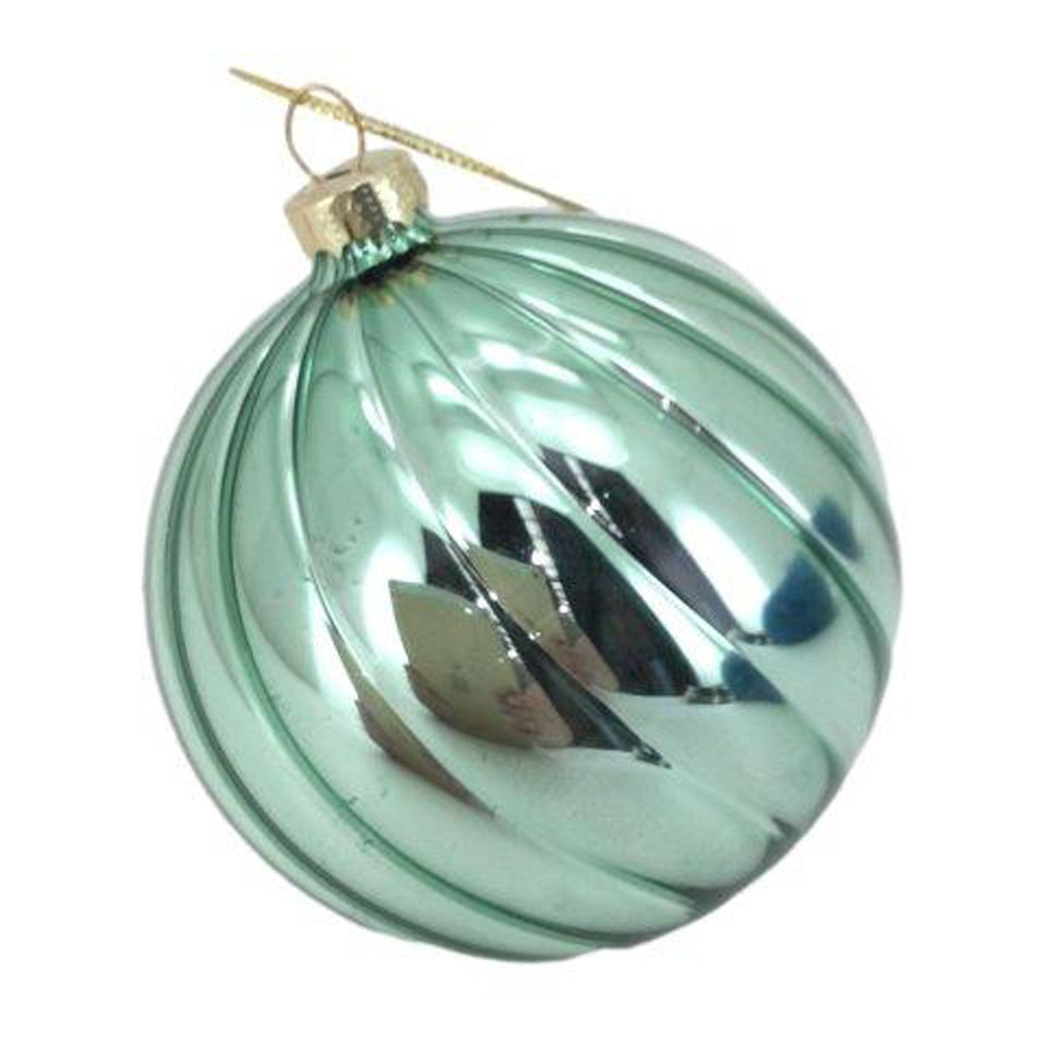 Shiny Mint Ball Hanging - Seasonal Decor