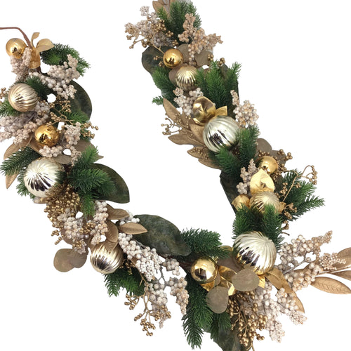 6 Ft Gold Bauble Garland - Seasonal Decor