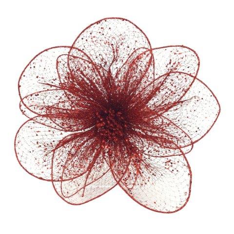Lg Red Netted Poinsettia - Seasonal Decor