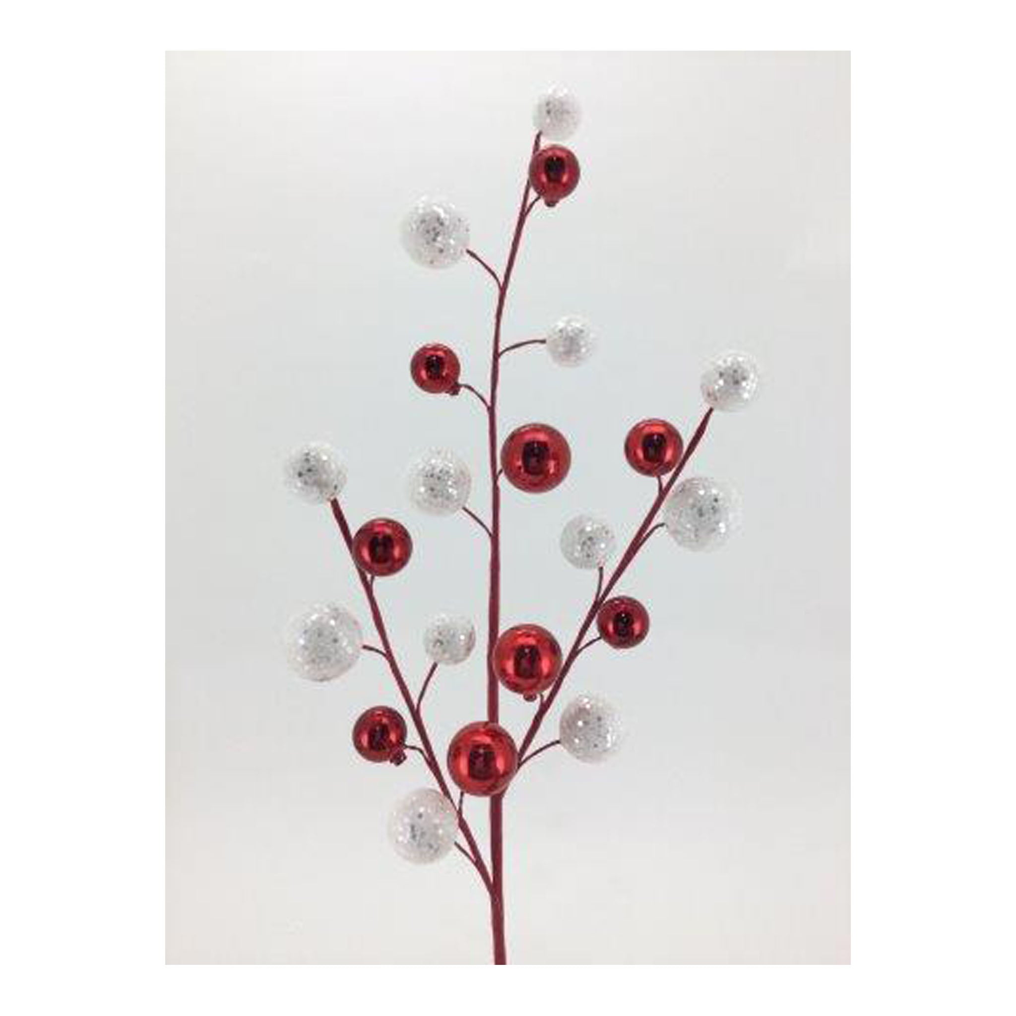 Red White Ball Spray - Seasonal Decor