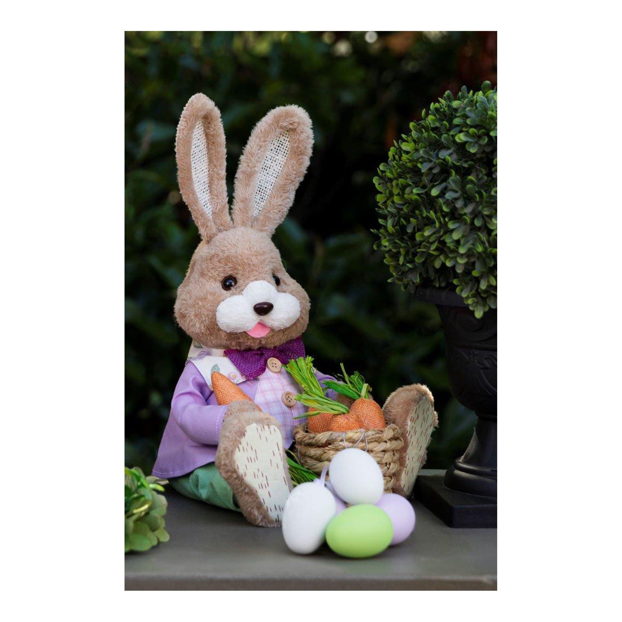 Mr Violet Rabbit Sitting - Seasonal Decor