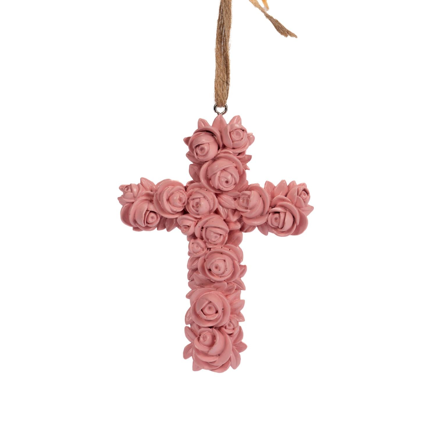 13cm Cross Pink Hanging - Seasonal Decor