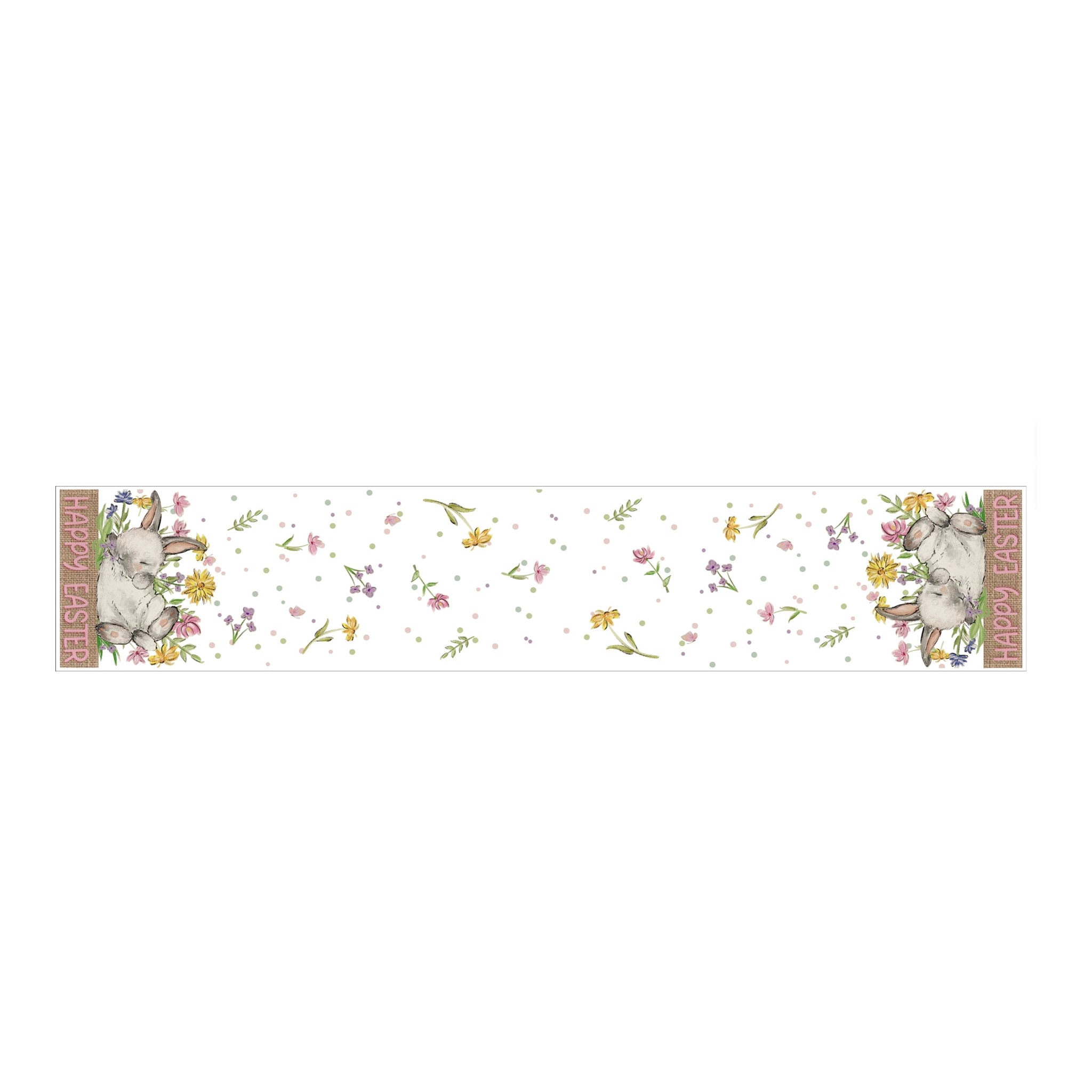 Grey Easter Bunny Table Runner - Seasonal Decor
