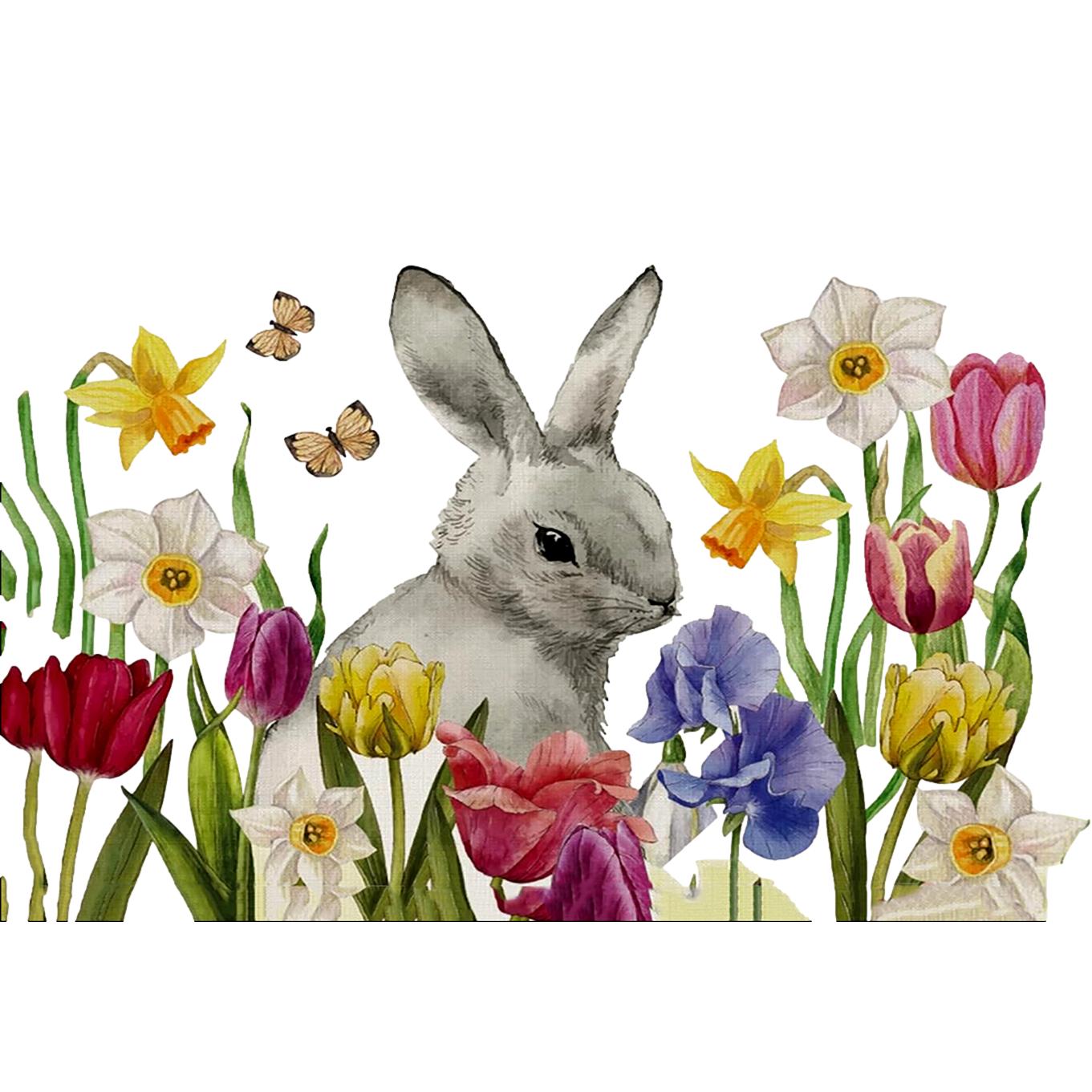 Floral Bunny Place Mat - Seasonal Decor