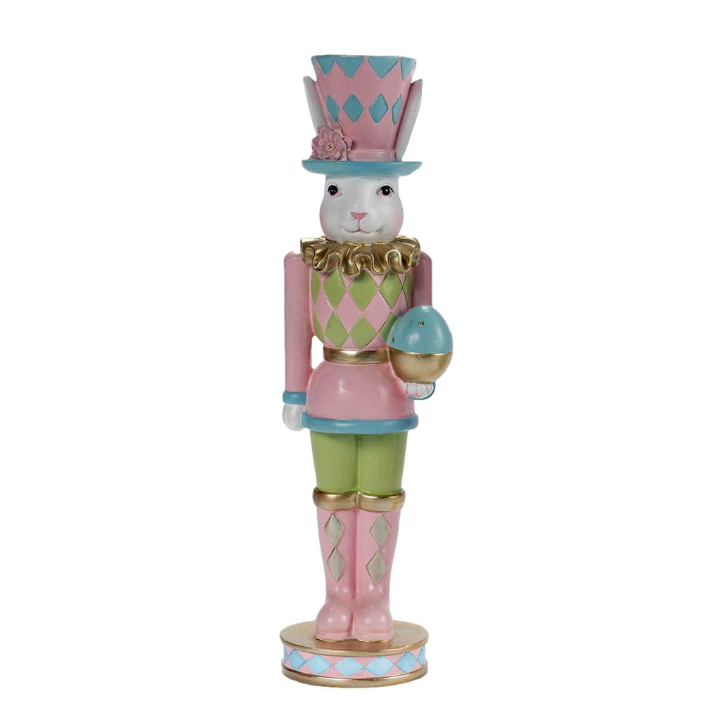 31cm Luxe Pastel Rabbit W Egg - Seasonal Decor