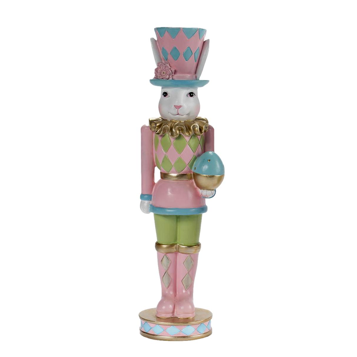 31cm Luxe Pastel Rabbit W Egg - Seasonal Decor