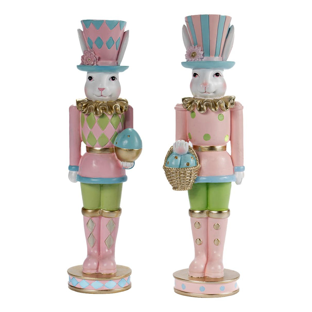 31cm Luxe Pastel Rabbit W Egg - Seasonal Decor
