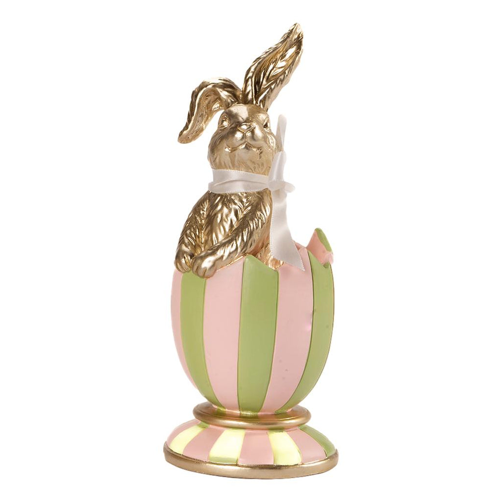 19cm Luxe Pastel Striped Egg - Seasonal Decor