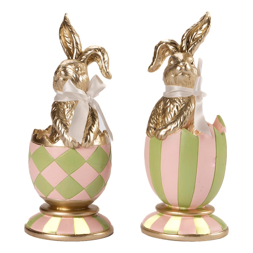 19cm Luxe Pastel Striped Egg - Seasonal Decor