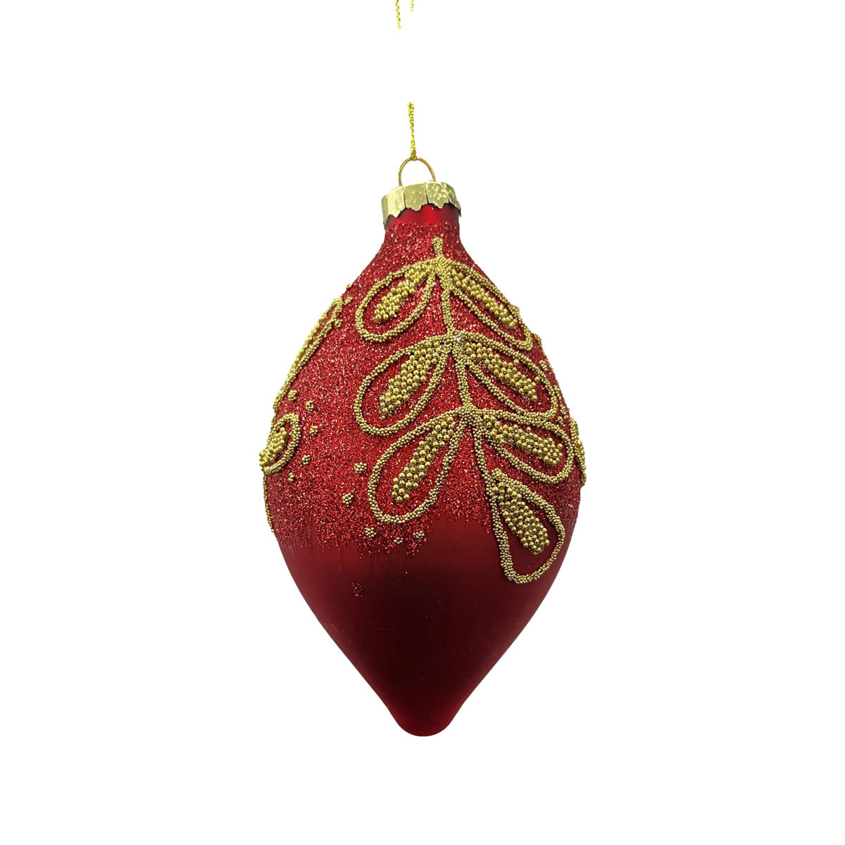 Gold Red Leaf Long Drop Hanging - Seasonal Decor