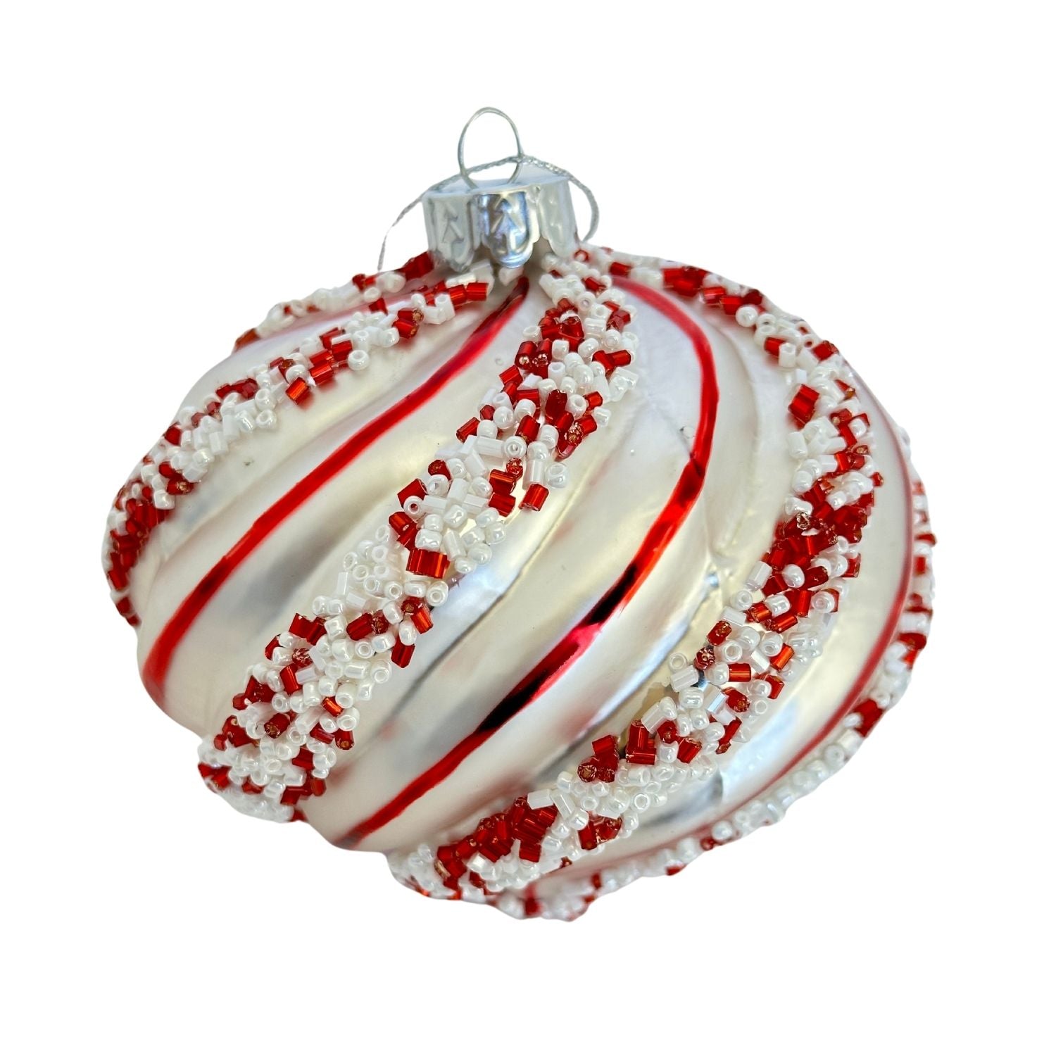 Silver Red Drop Hanging - Seasonal Decor