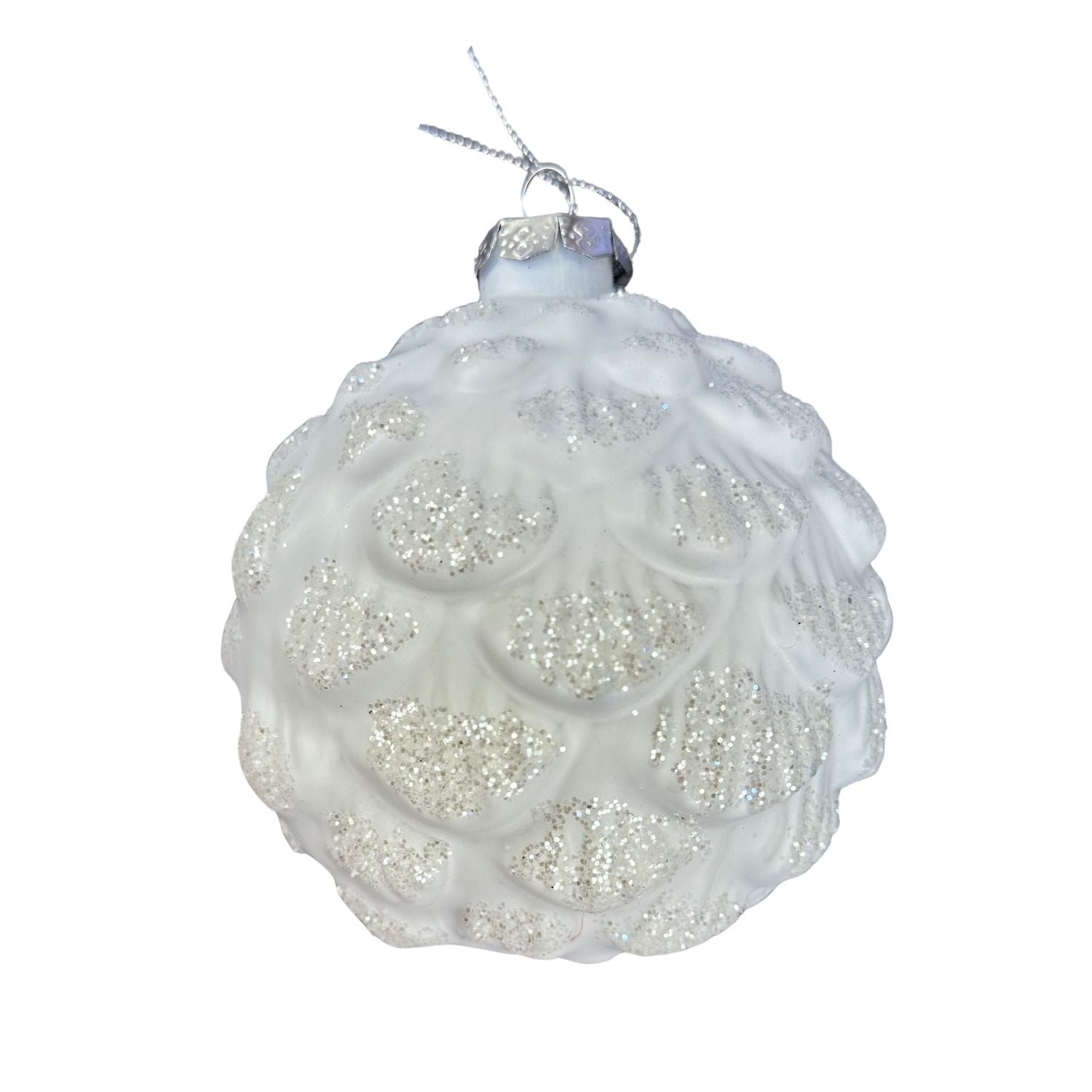 Glass Pinecone Ball Hanging - Seasonal Decor
