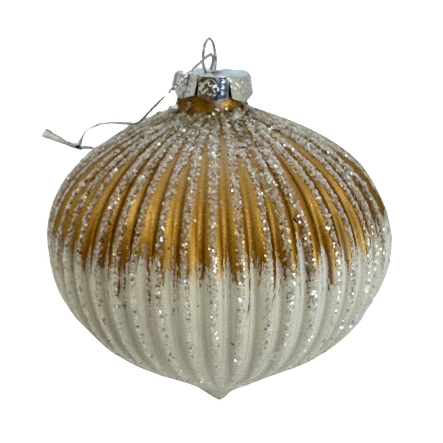 Gold White Ombre Drop Hanging - Seasonal Decor